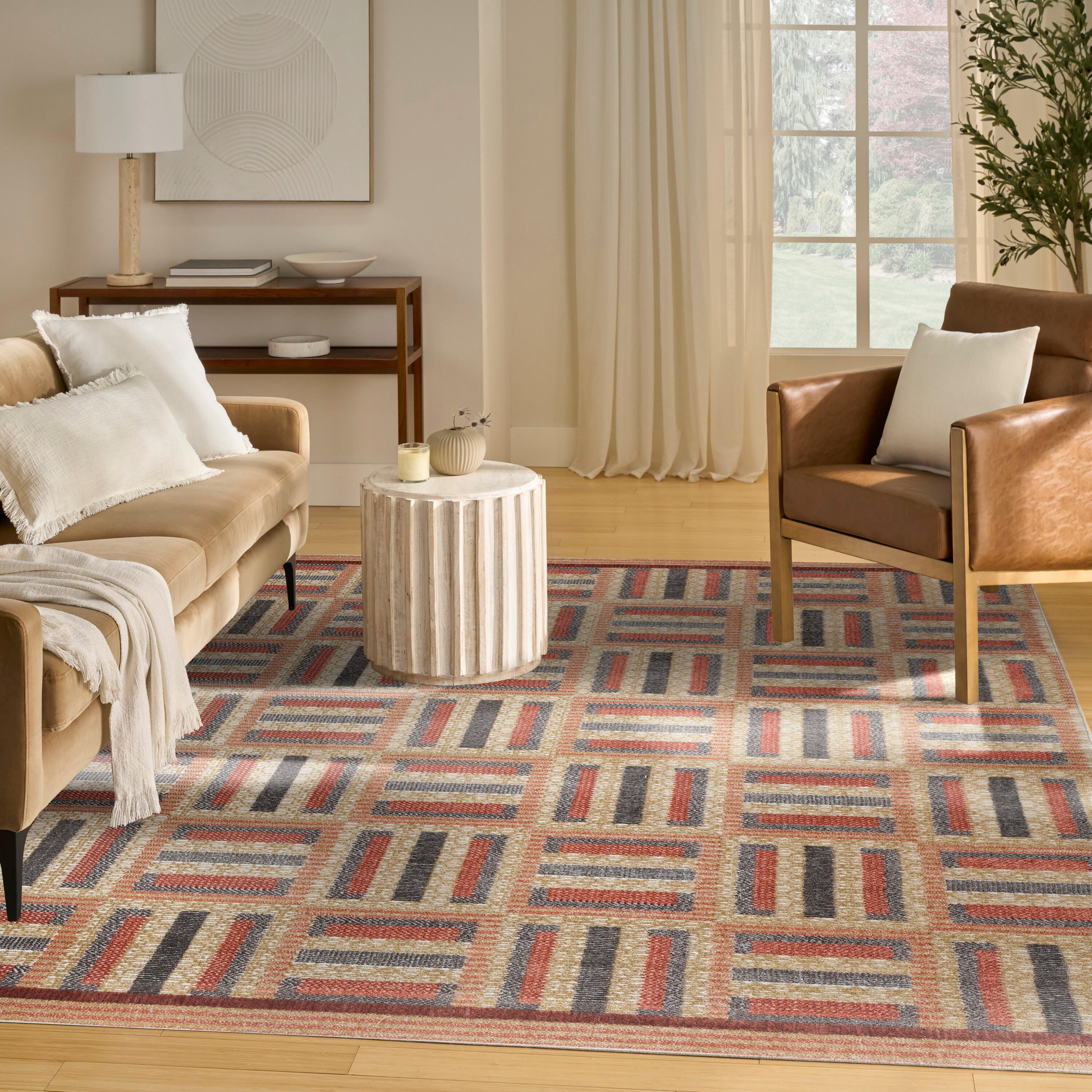 Nourison Home Nordic Dynamic 8' x 10' Area Rug, Rust/Multi, large