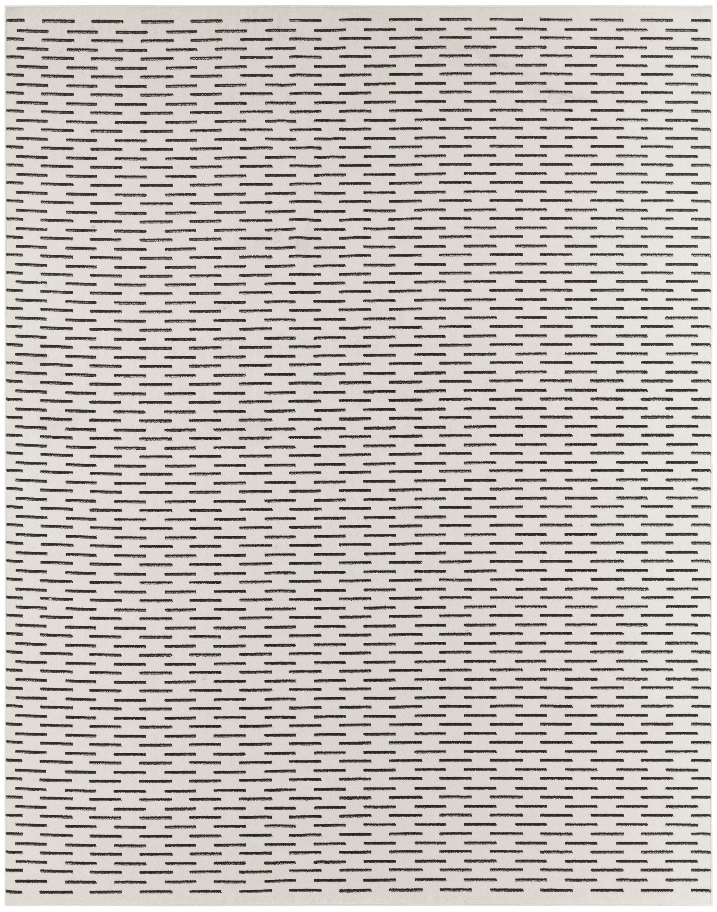 Nourison Home Nordic Dashed Lines 8' x 10' Area Rug, Ivory/Black, large