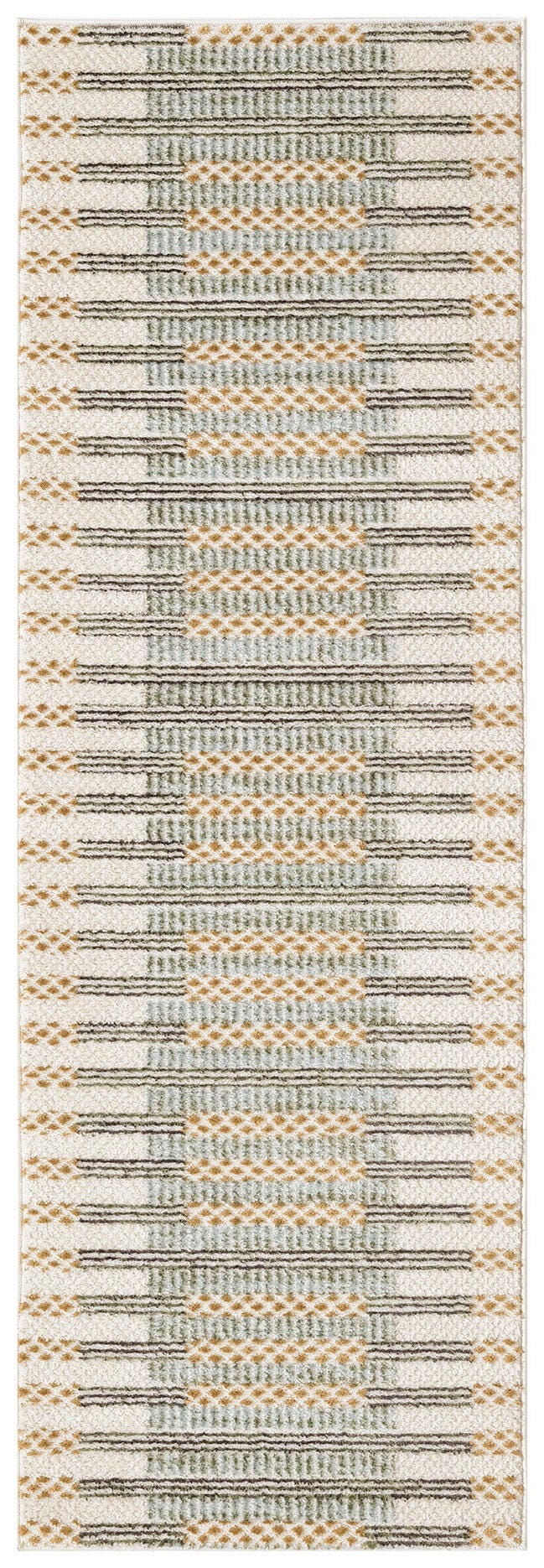 Nourison Home Nordic Linear Lines 2' x 6' Runner Rug, Ivory/Brown, large