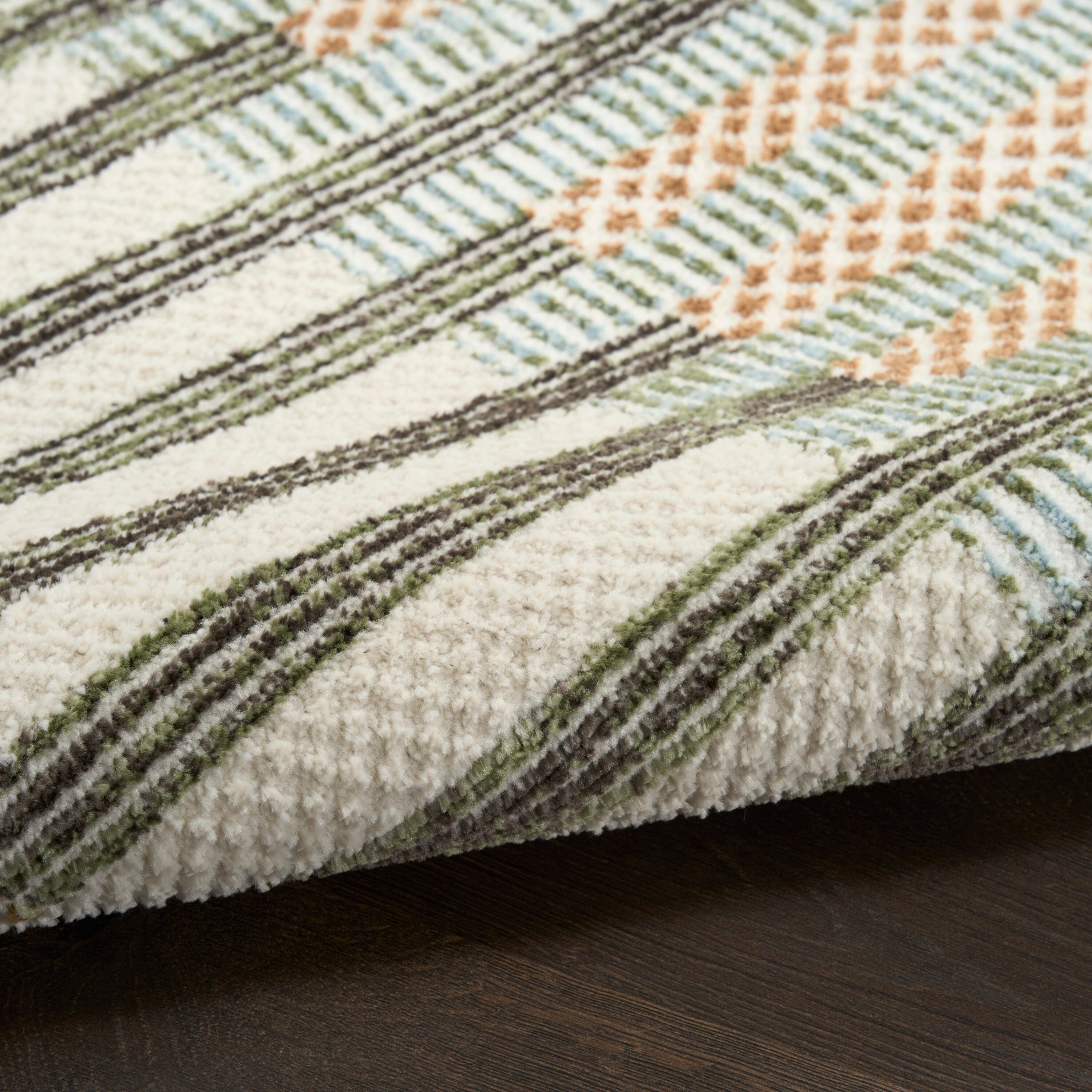 Nourison Home Nordic Linear Lines 2' x 6' Runner Rug, Ivory/Brown, large