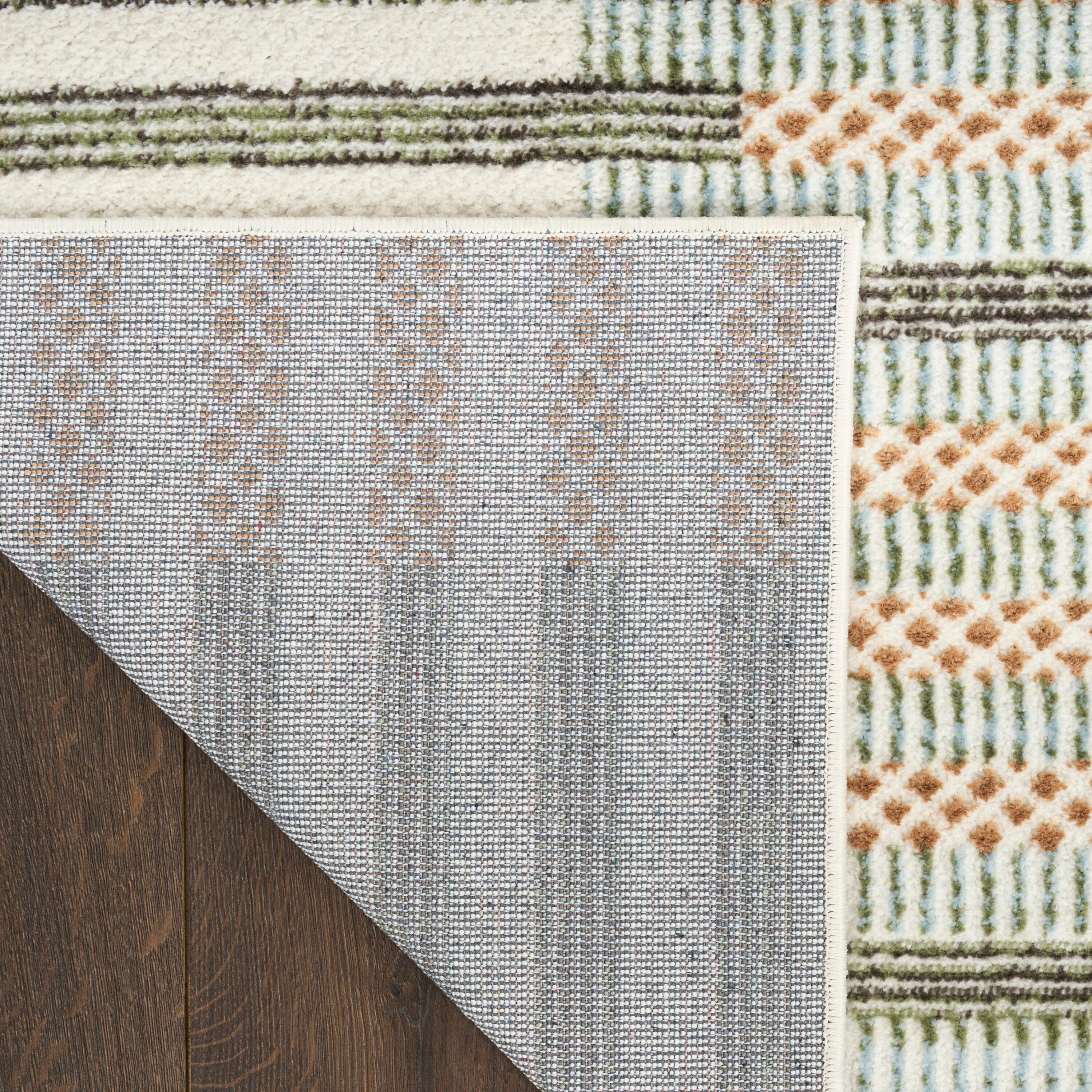 Nourison Home Nordic Linear Lines 4' x 6' Area Rug, Ivory/Brown, large
