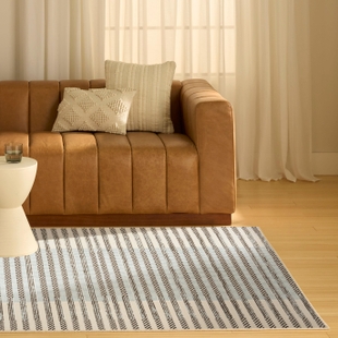 Nourison Home Nordic Linear Lines 5' x 7' Area Rug, Ivory/Blue, rollover