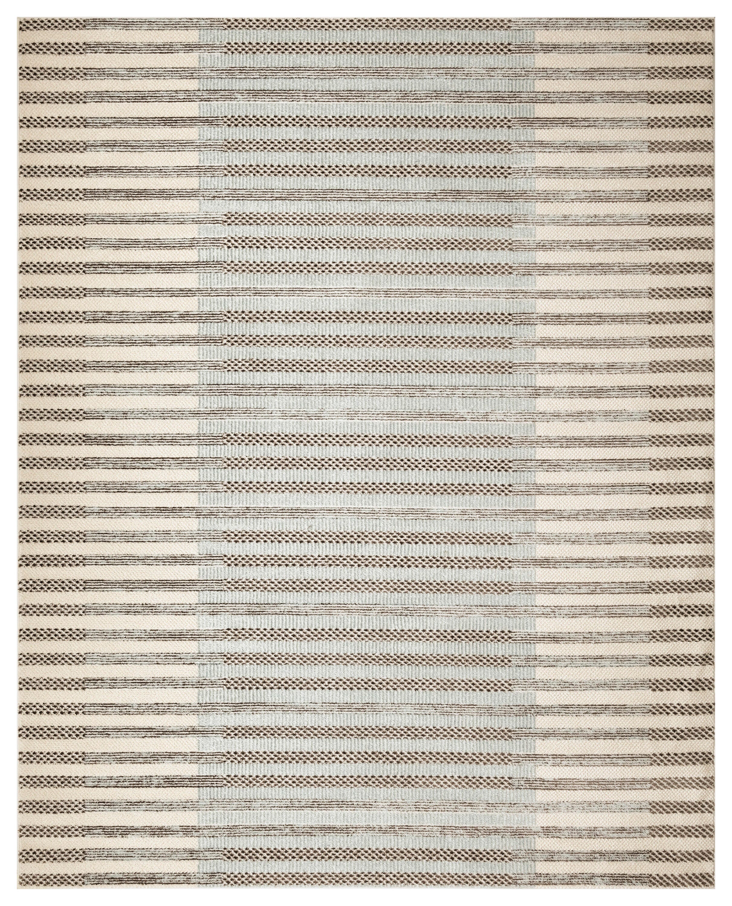Nourison Home Nordic Linear Lines 8' x 10' Area Rug, Ivory/Blue, large