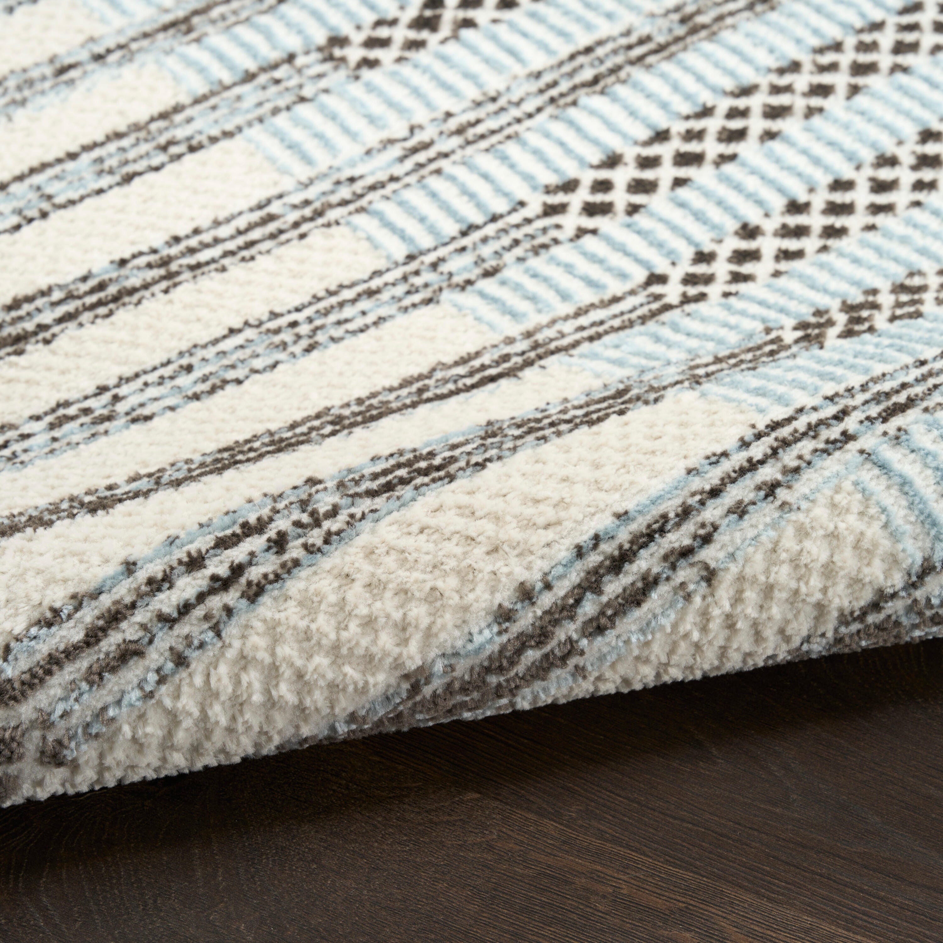 Nourison Home Nordic Linear Lines 8' x 10' Area Rug, Ivory/Blue, large