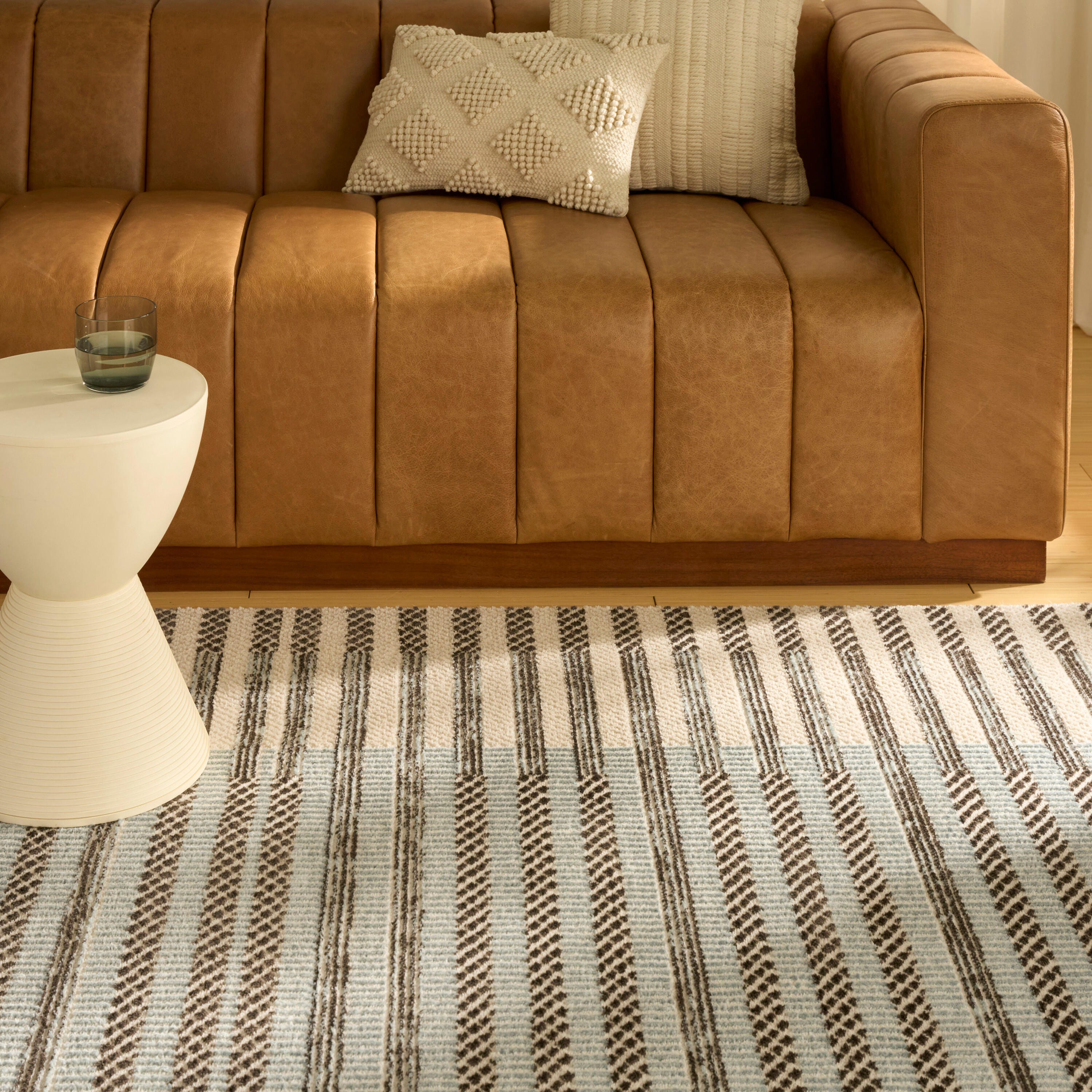 Nourison Home Nordic Linear Lines 8' x 10' Area Rug, Ivory/Blue, large