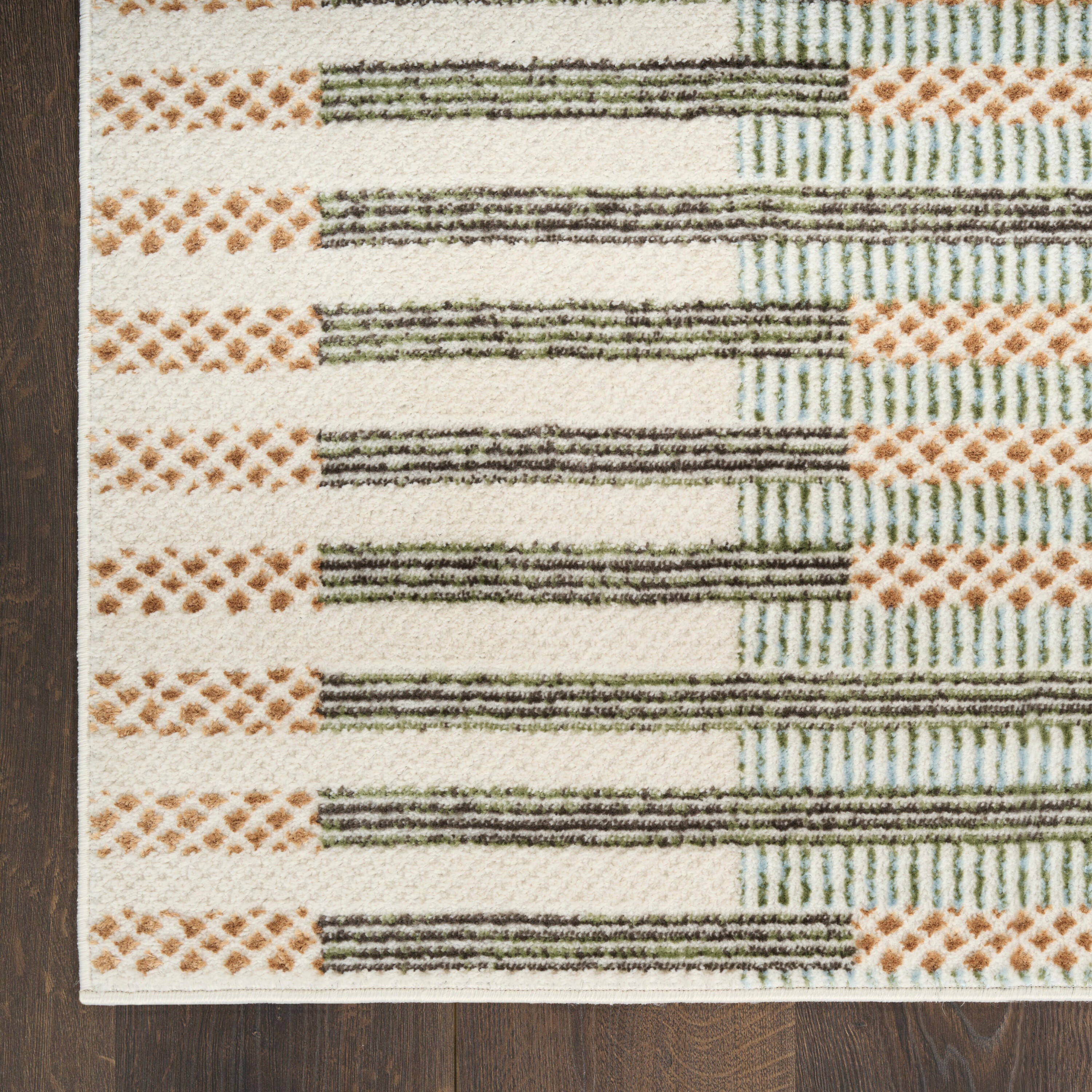 Nourison Home Nordic Linear Lines 8' x 10' Area Rug, Ivory/Brown, large