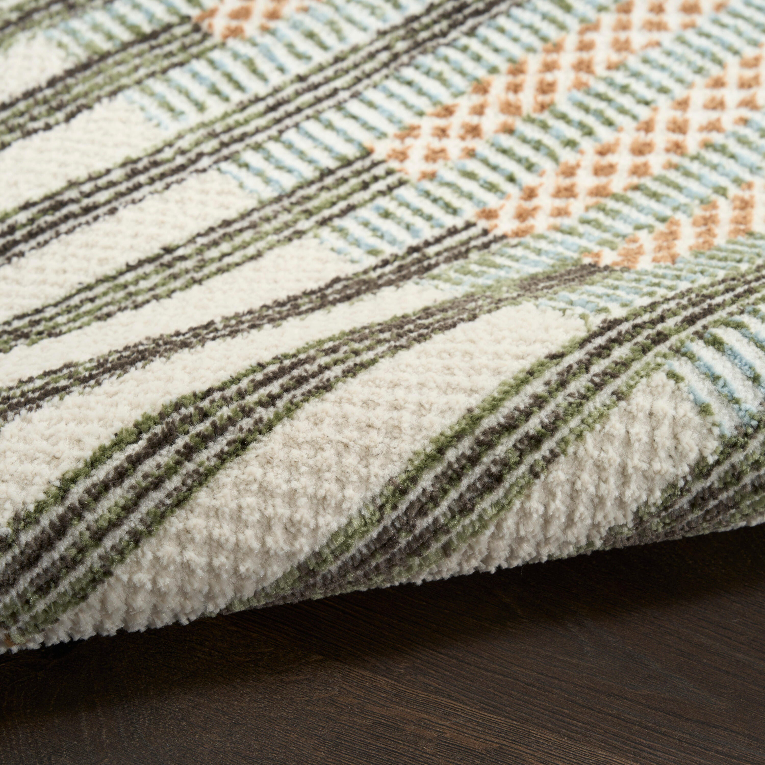 Nourison Home Nordic Linear Lines 8' x 10' Area Rug, Ivory/Brown, large