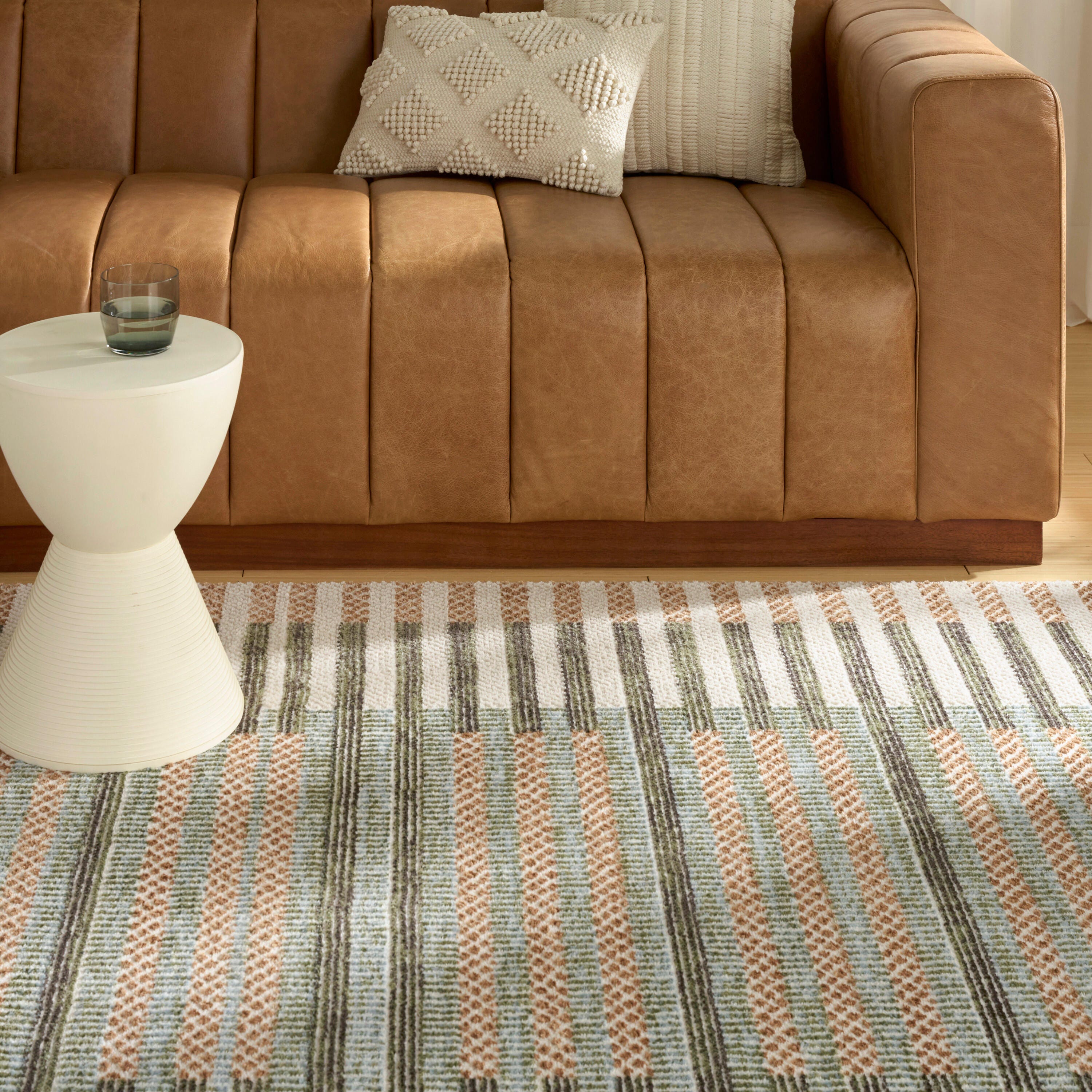 Nourison Home Nordic Linear Lines 8' x 10' Area Rug, Ivory/Brown, large