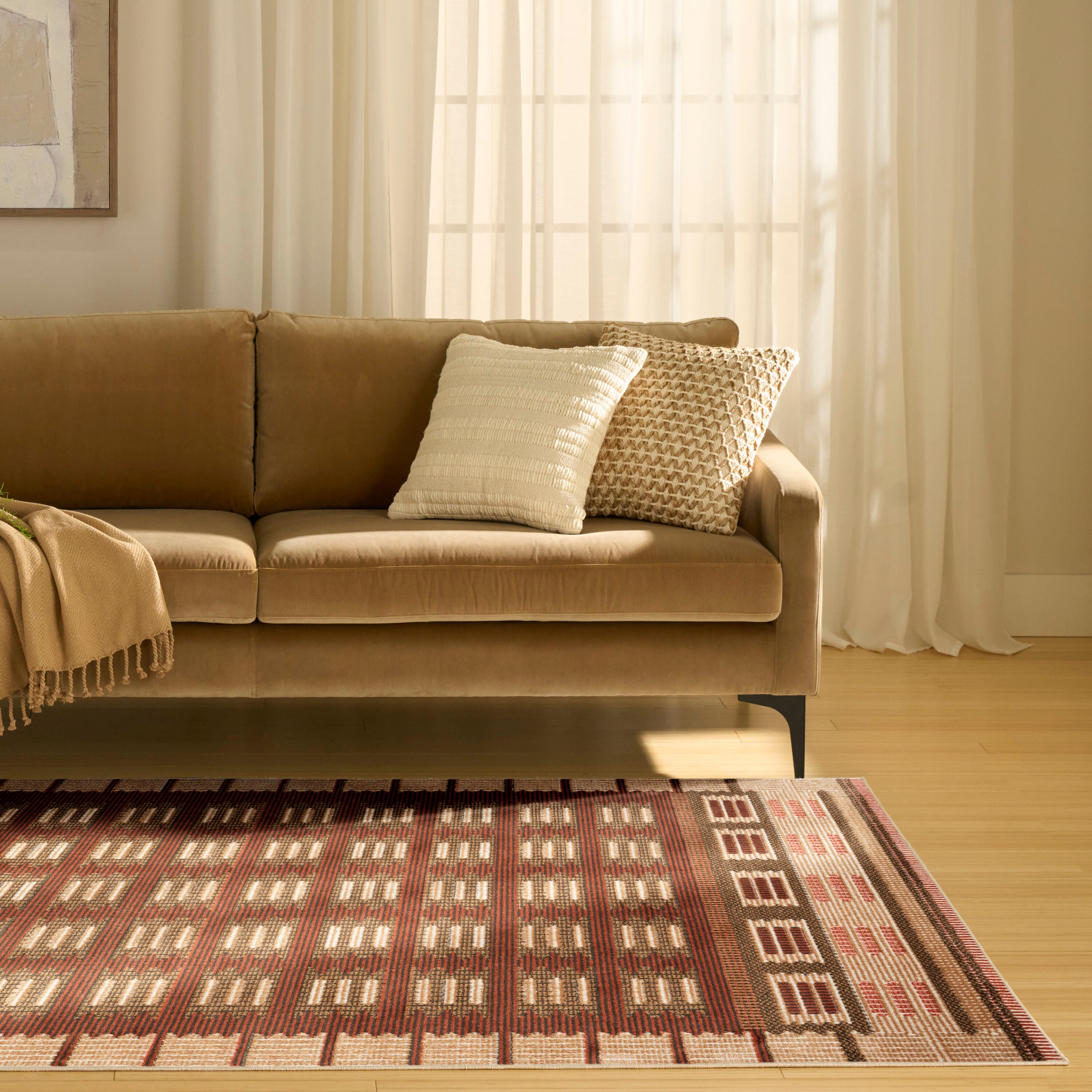 Nourison Home Nordic Accordion 5' x 7' Area Rug, Rust, rollover