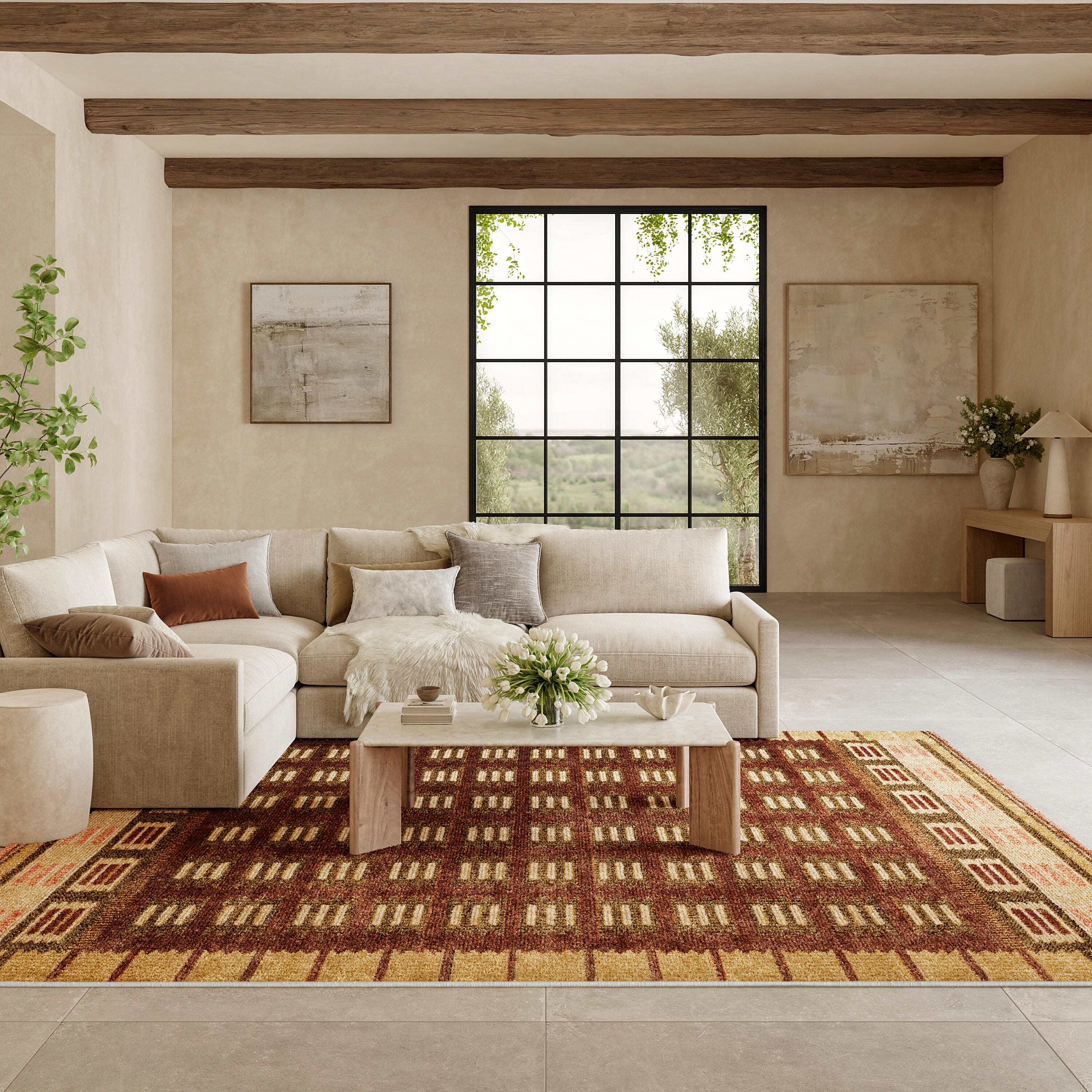 Nourison Home Nordic Accordion 8' x 10' Area Rug, Rust, rollover
