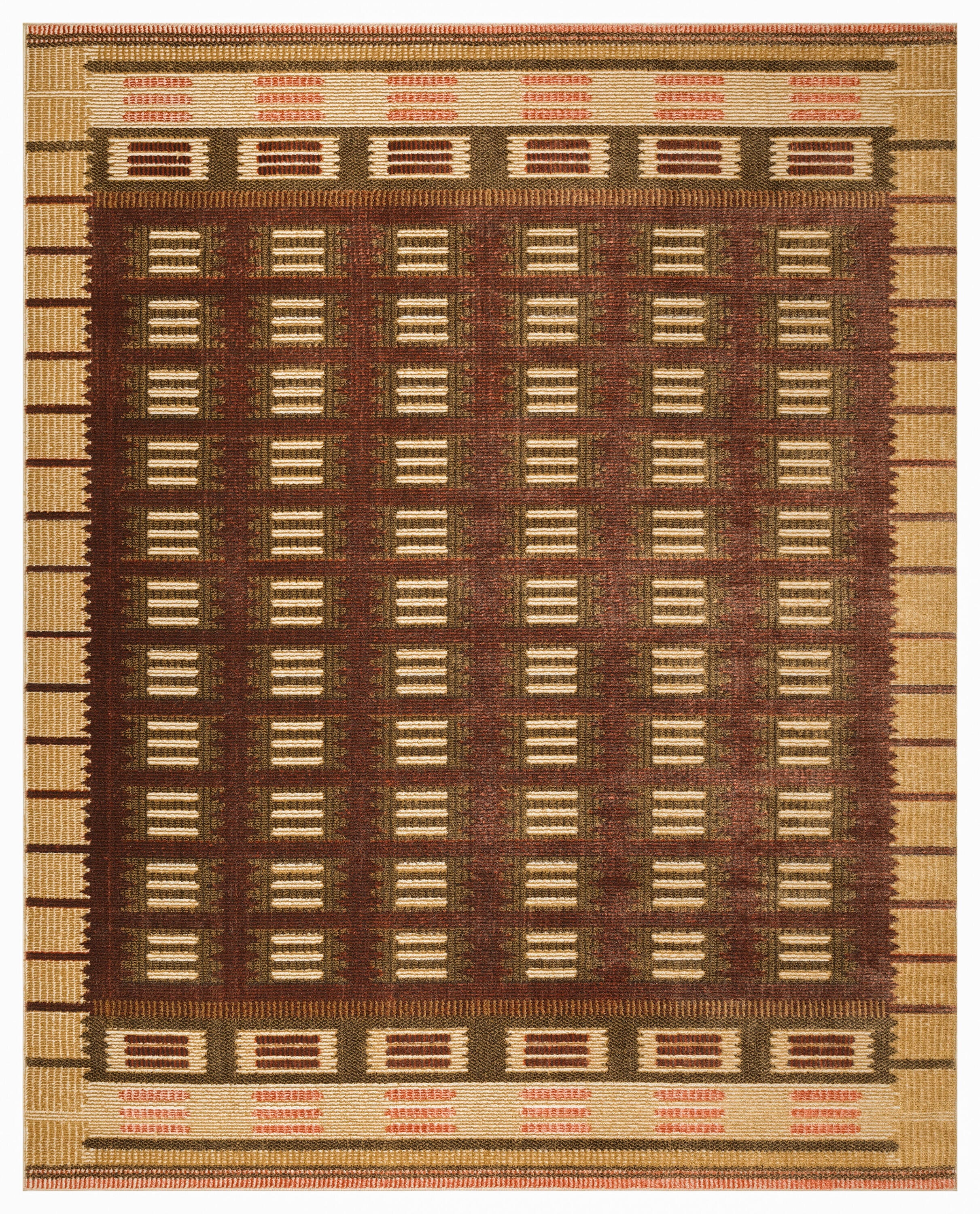 Nourison Home Nordic Accordion 8' x 10' Area Rug, Rust, large