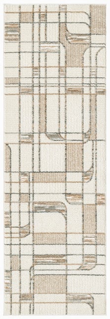 Nourison Home Nordic Curvy Lines 2' x 6' Runner Rug, Ivory/Multi
