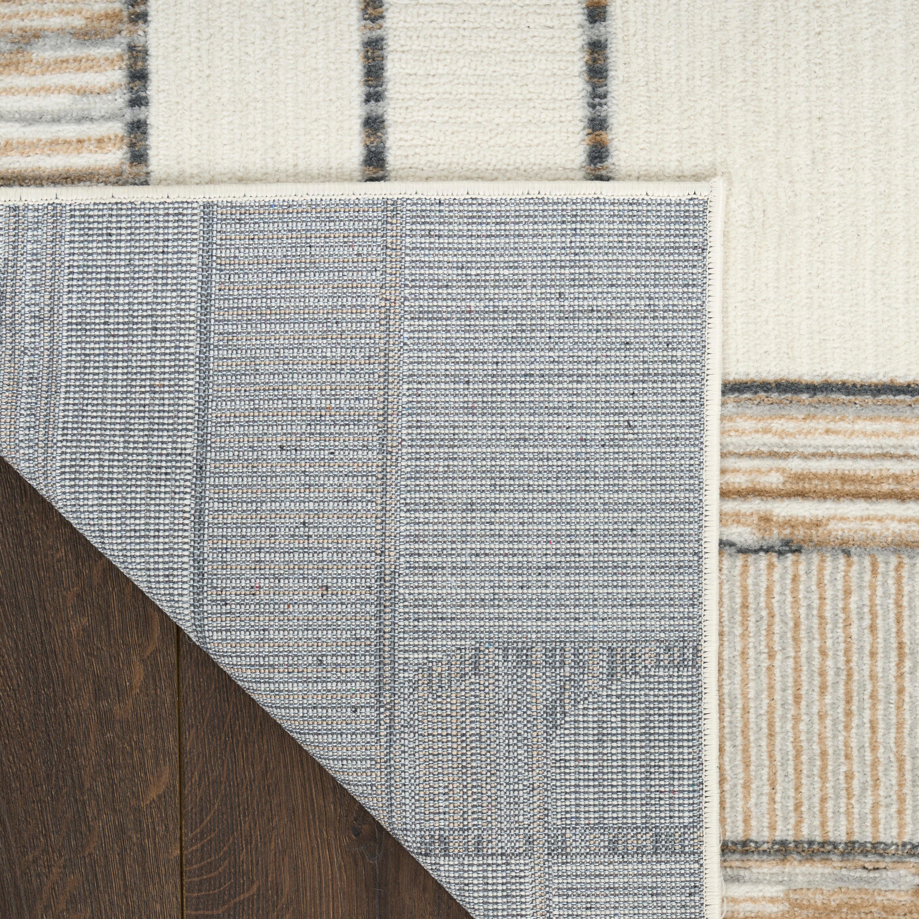 Nourison Home Nordic Curvy Lines 2' x 6' Runner Rug, Ivory/Multi, large