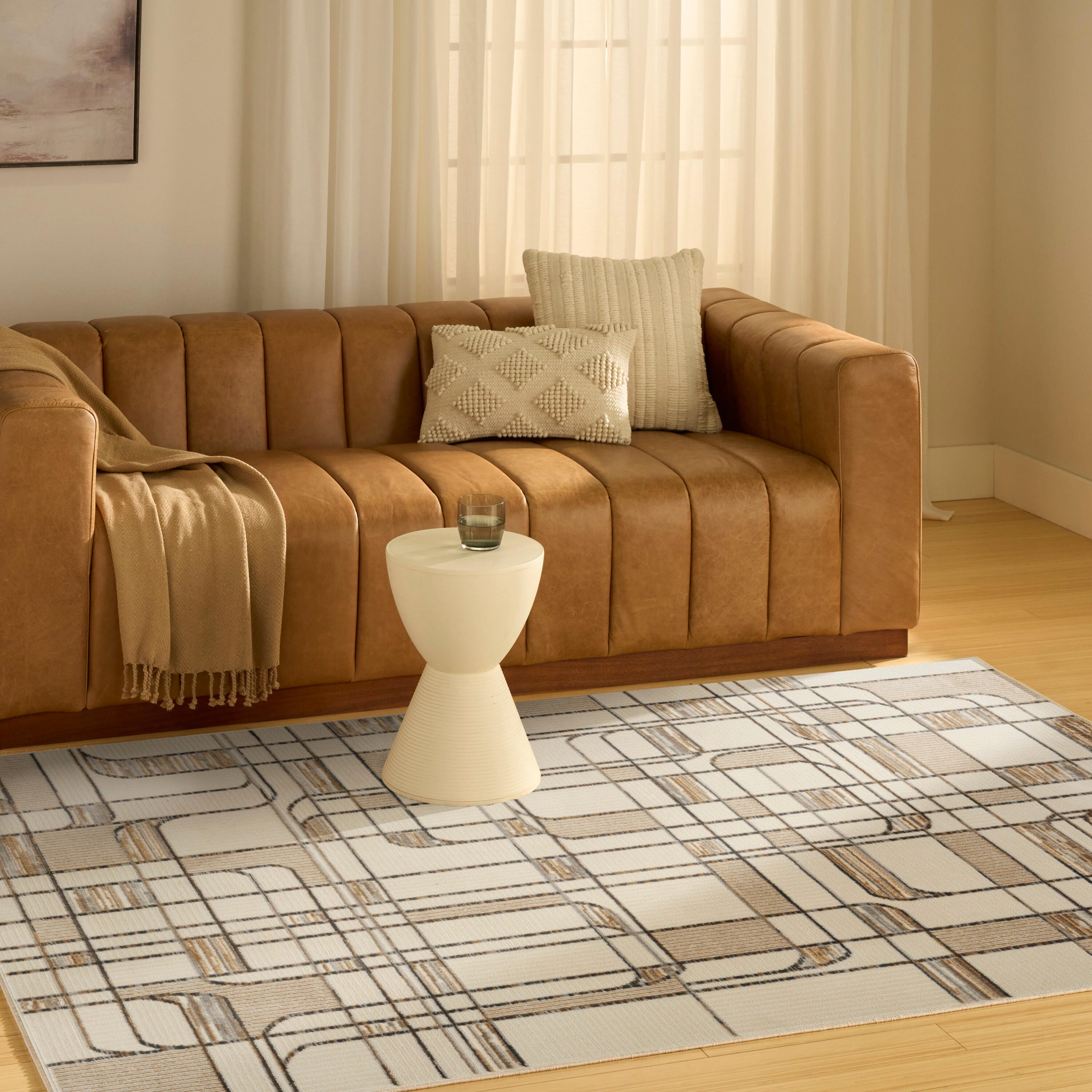 Nourison Home Nordic Curvy Lines 4' x 6' Area Rug, Ivory/Multi, large