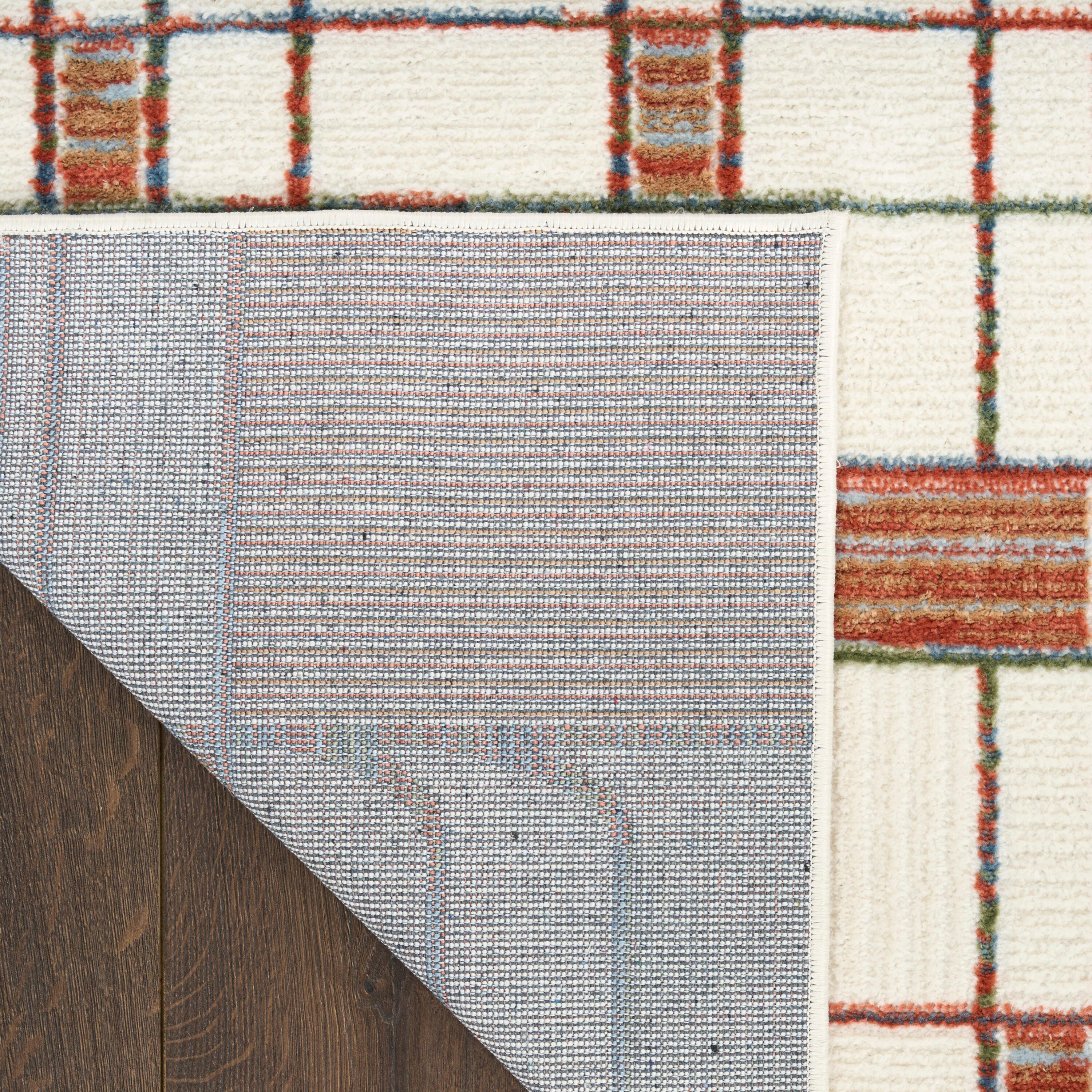Nourison Home Nordic Curvy Lines 4' x 6' Area Rug, Ivory/Rust, large