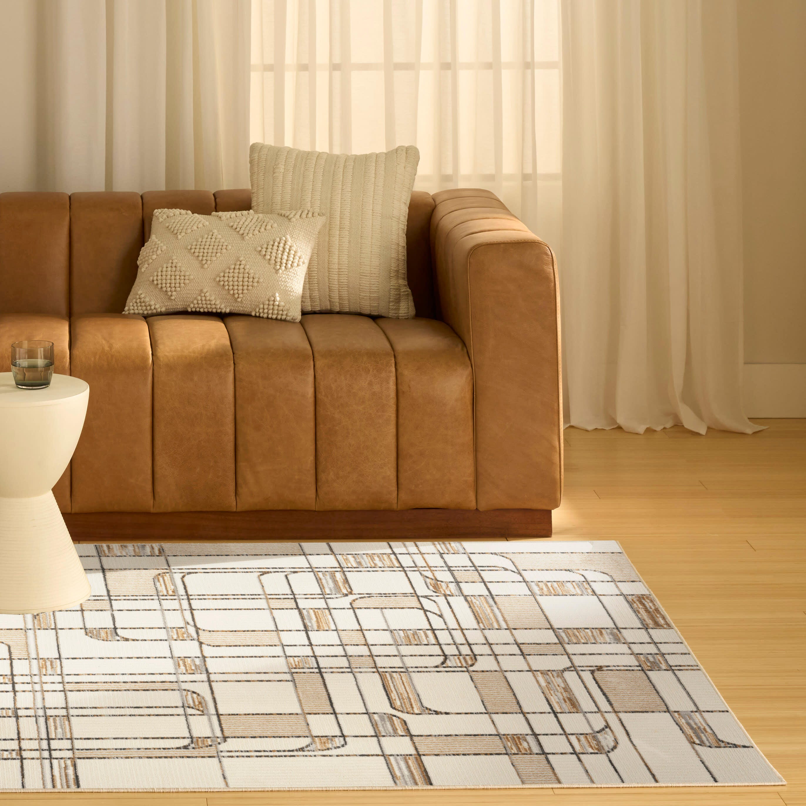 Nourison Home Nordic Curvy Lines 5' x 7' Area Rug, Ivory/Multi, rollover