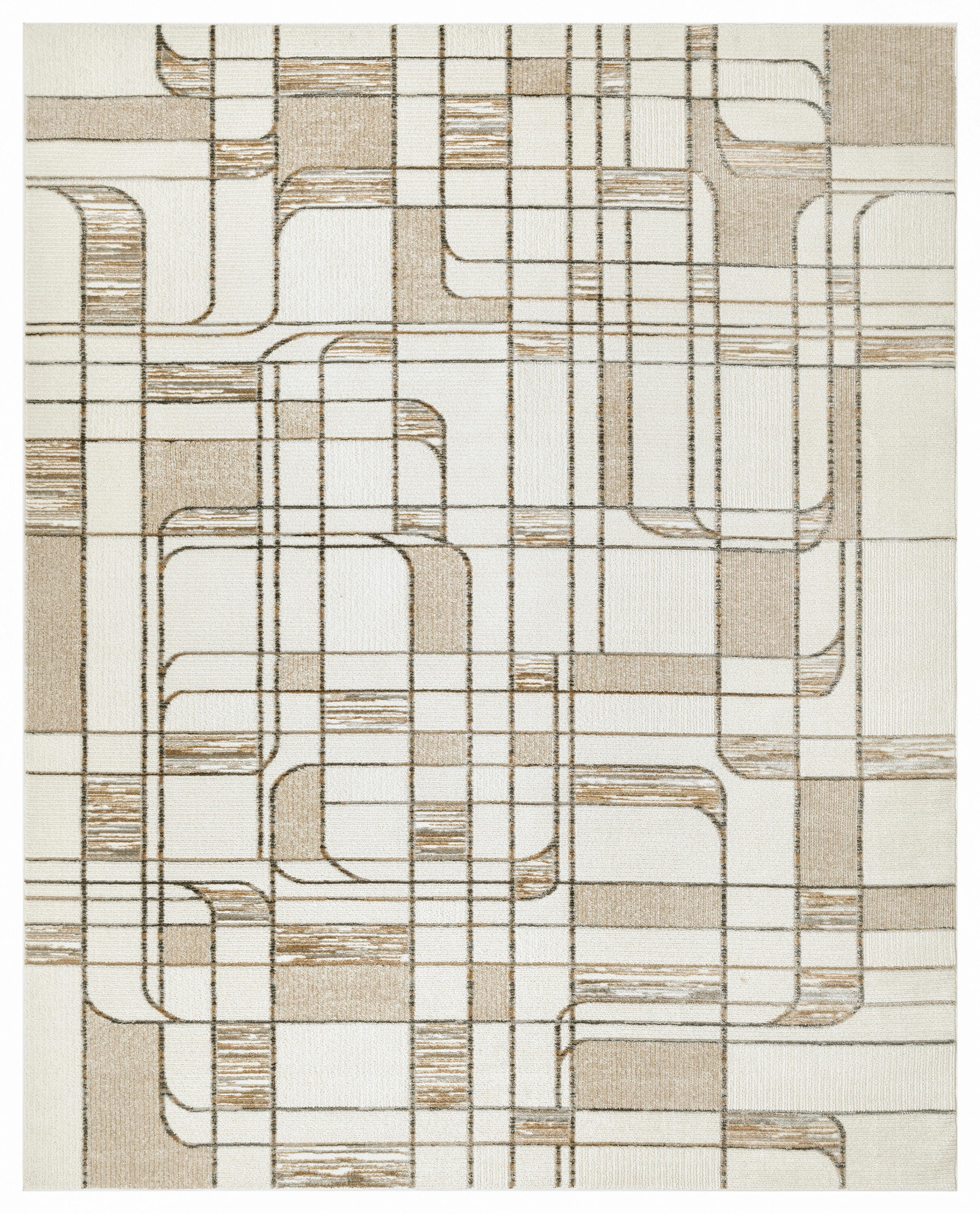 Nourison Home Nordic Curvy Lines 8' x 10' Area Rug, Ivory/Multi, large