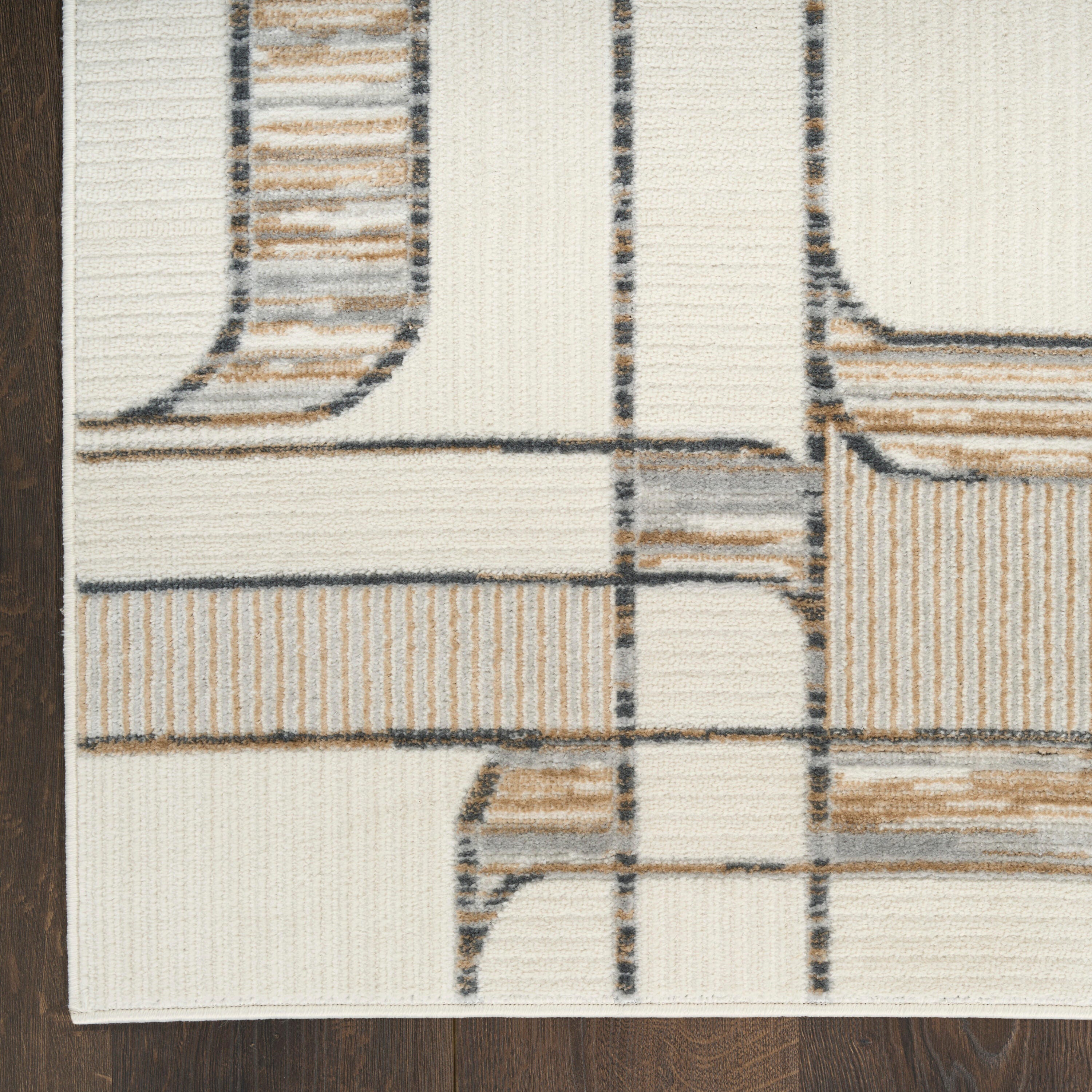 Nourison Home Nordic Curvy Lines 8' x 10' Area Rug, Ivory/Multi, large