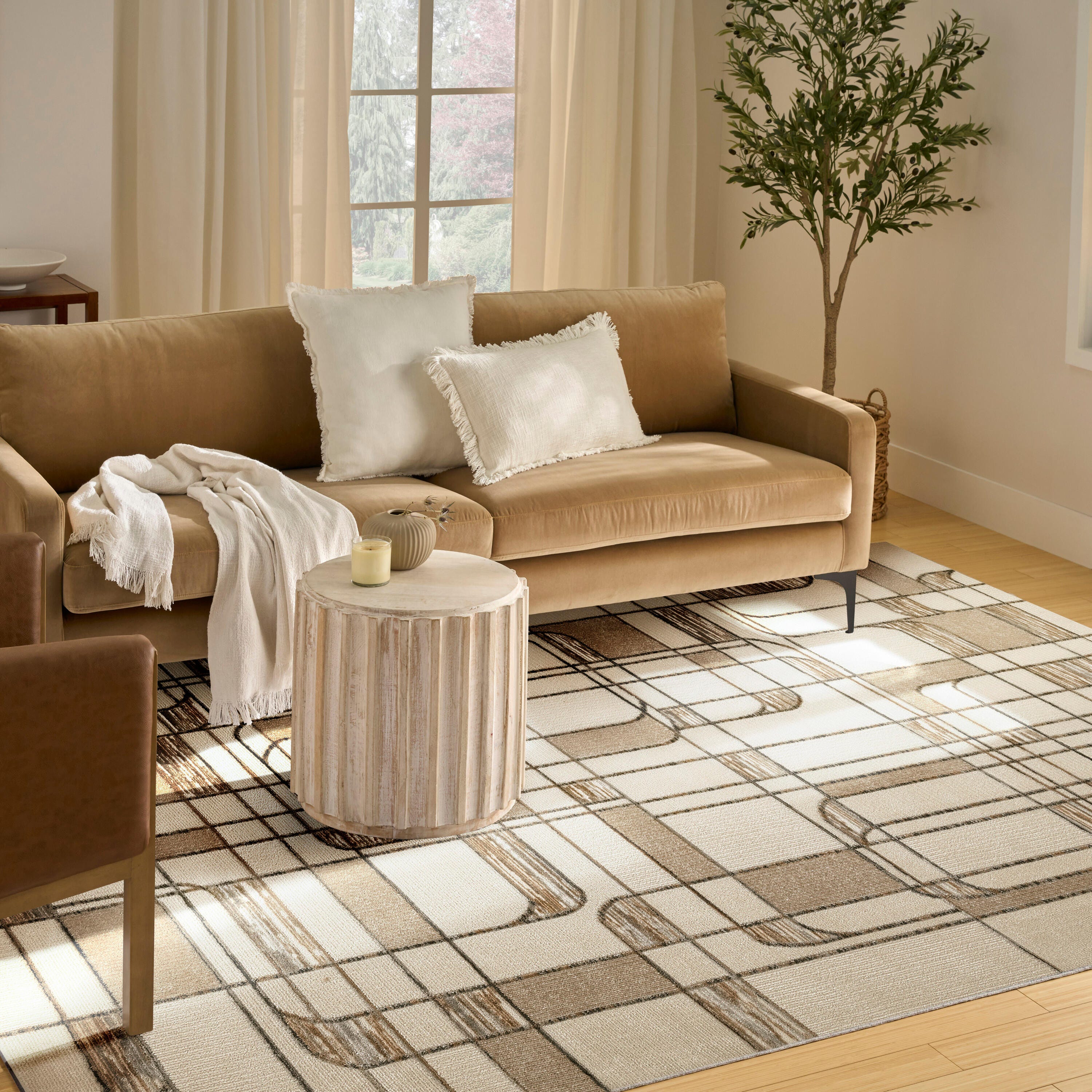 Nourison Home Nordic Curvy Lines 8' x 10' Area Rug, Ivory/Multi, large