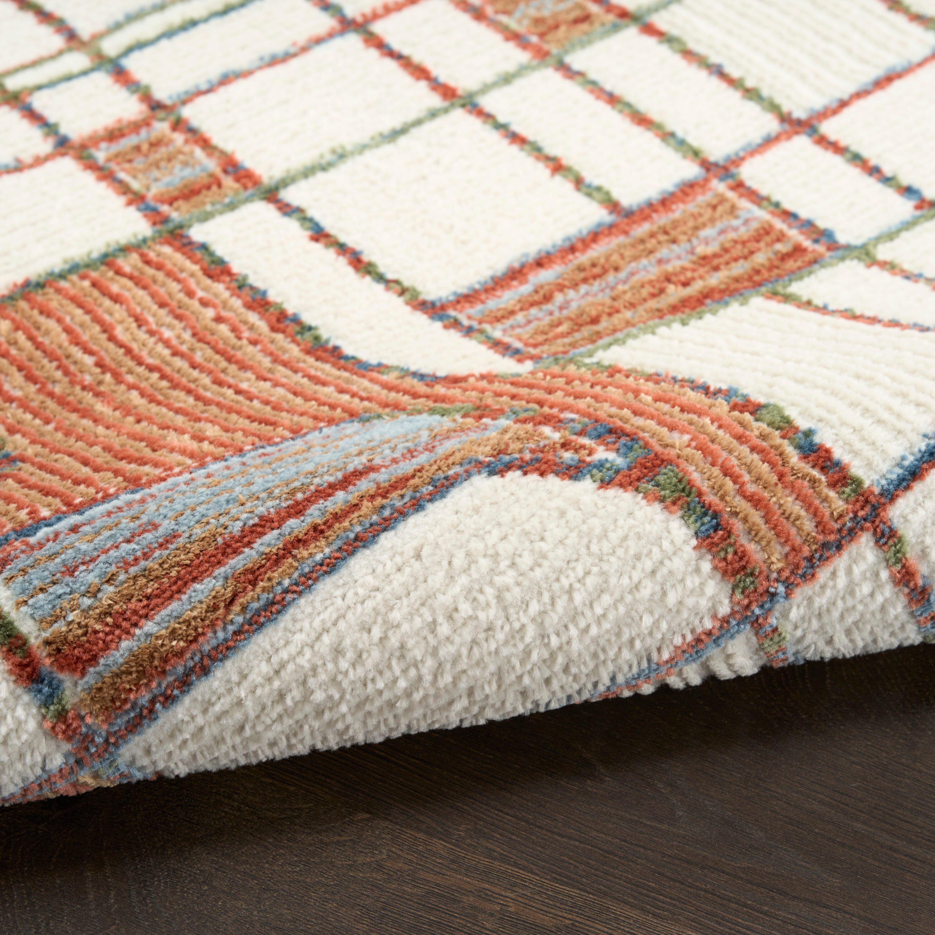 Nourison Home Nordic Curvy Lines 8' x 10' Area Rug, Ivory/Rust, large