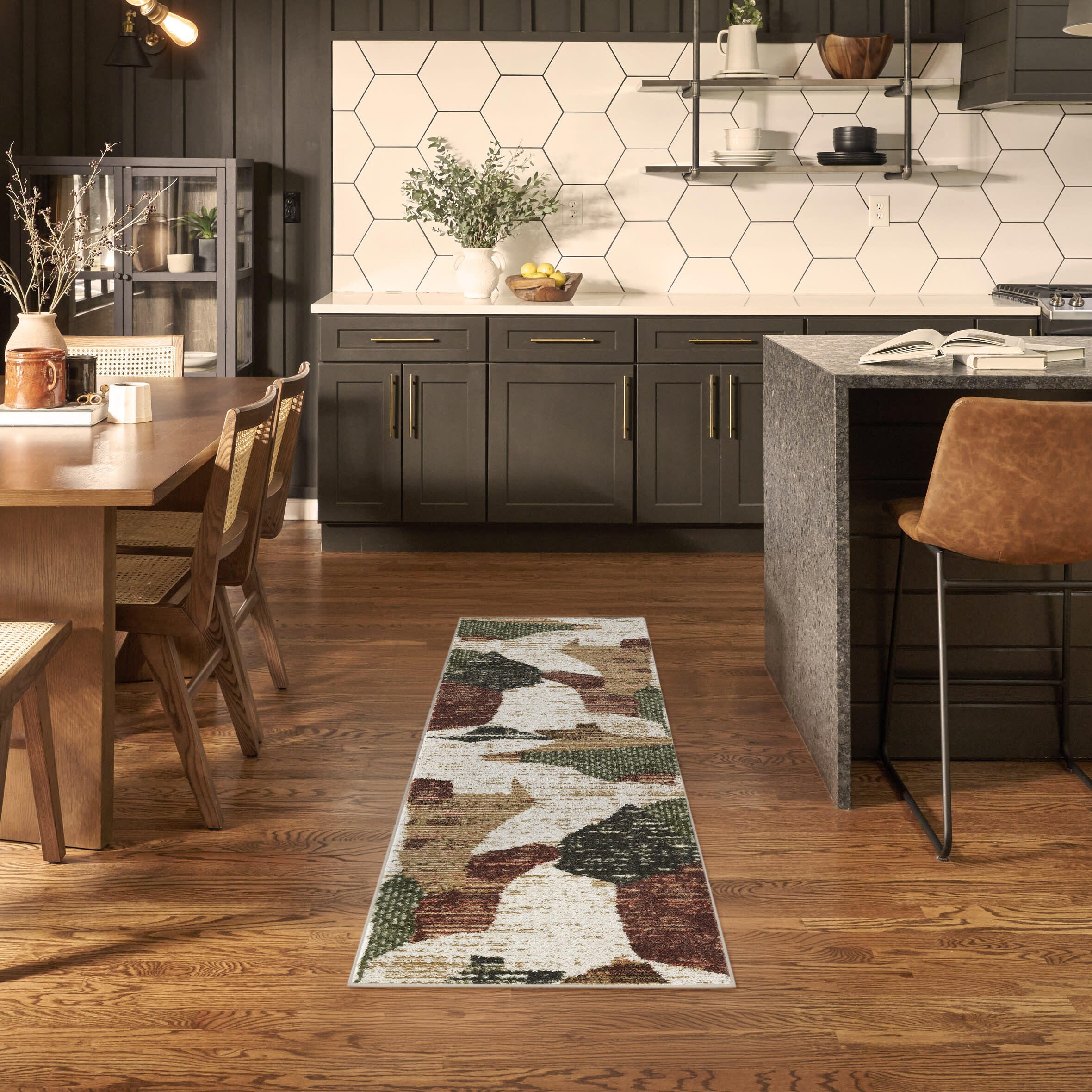 Nourison Home Nordic Abstract 2' x 6' Runner Rug, Beige/Multi, rollover