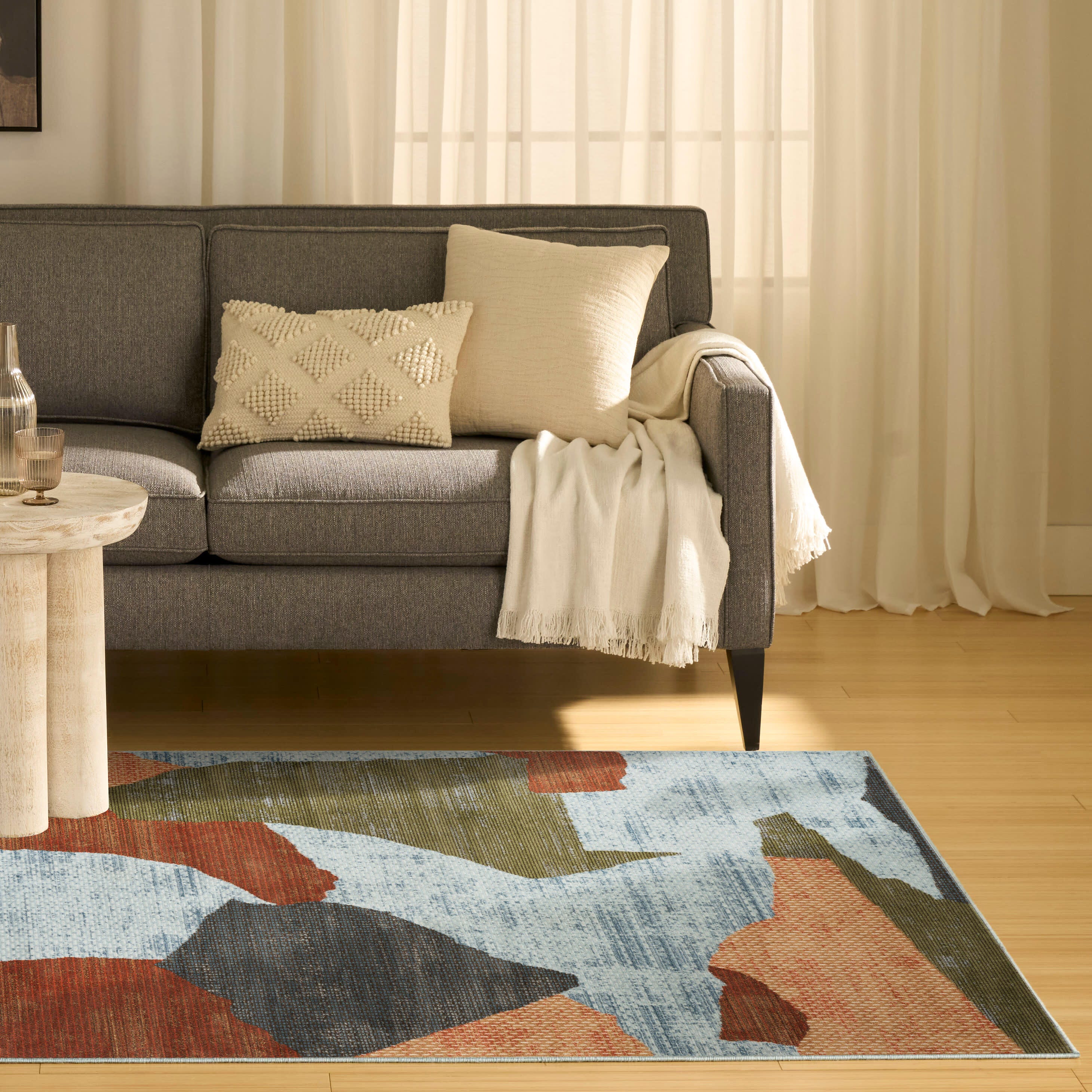 Nourison Home Nordic Abstract 4' x 6' Area Rug, Blue/Multi, rollover