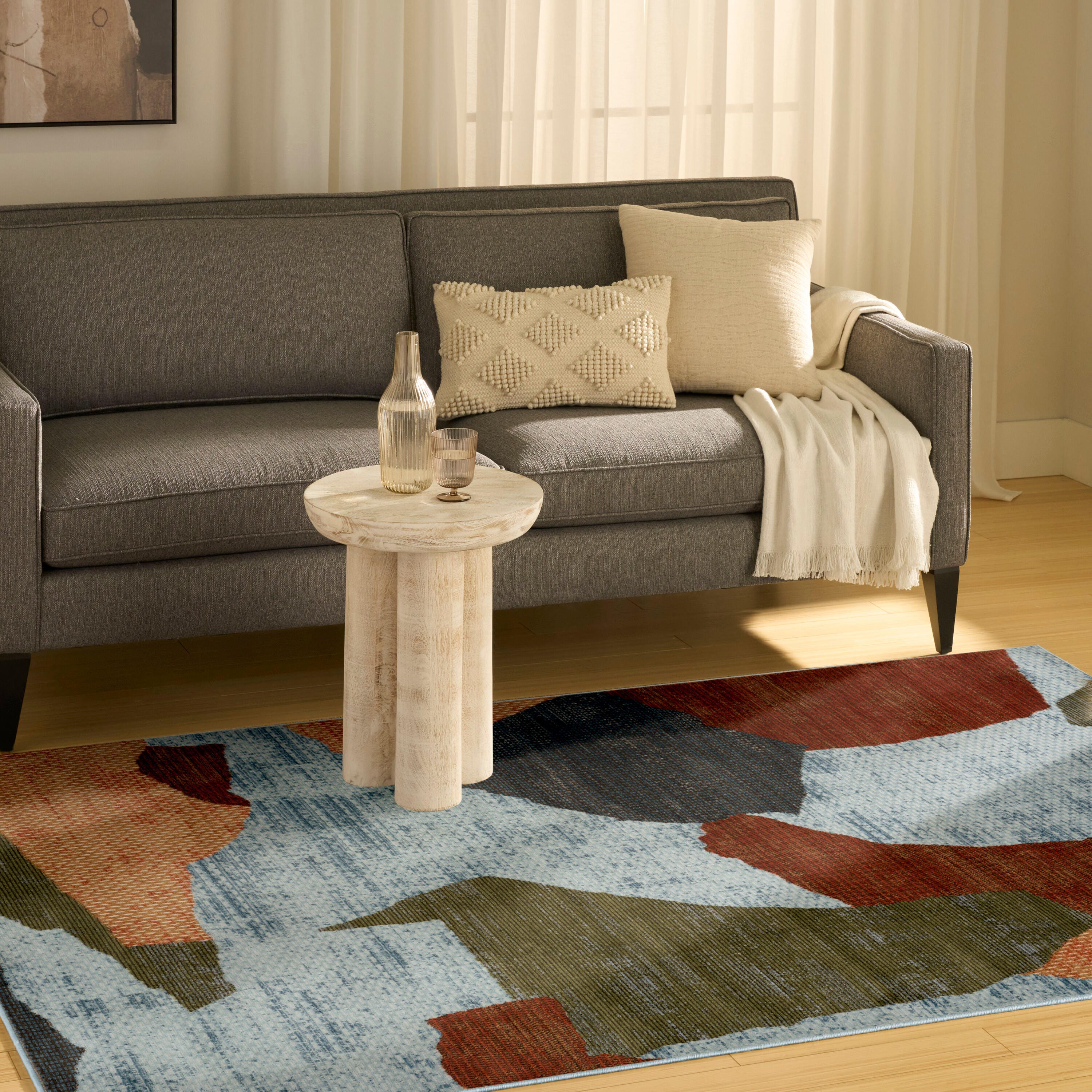 Nourison Home Nordic Abstract 5' x 7' Area Rug, Blue/Multi, large