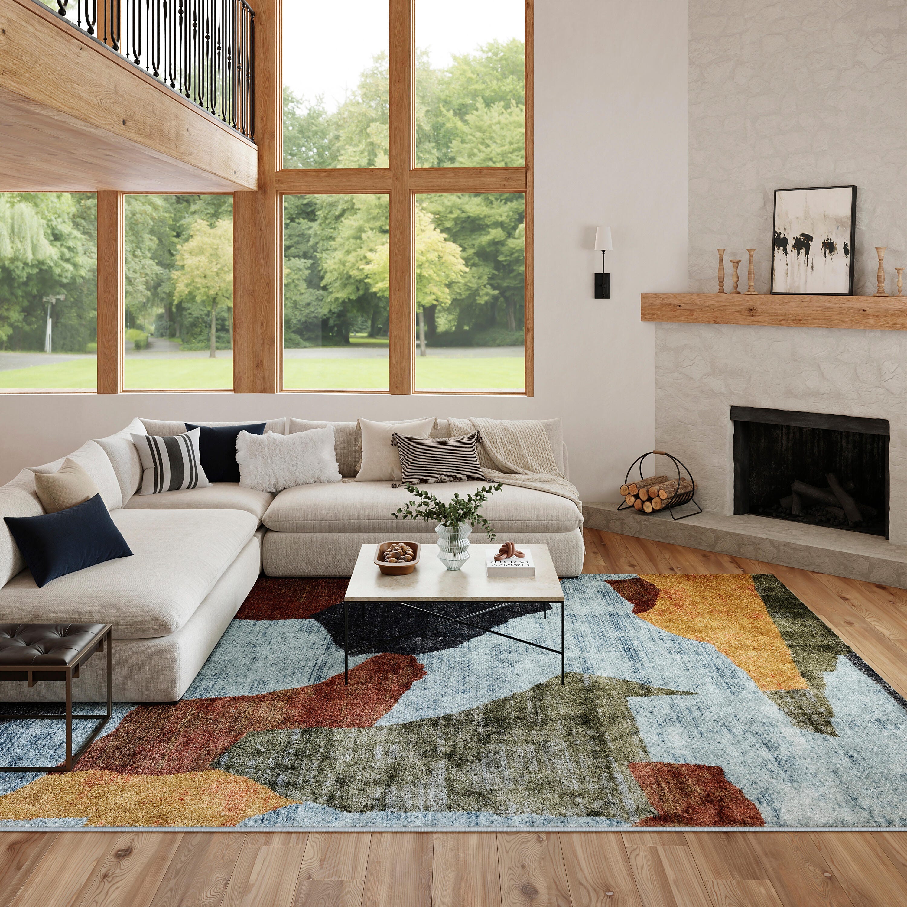 Nourison Home Nordic Abstract 8' x 10' Area Rug, Blue/Multi, rollover