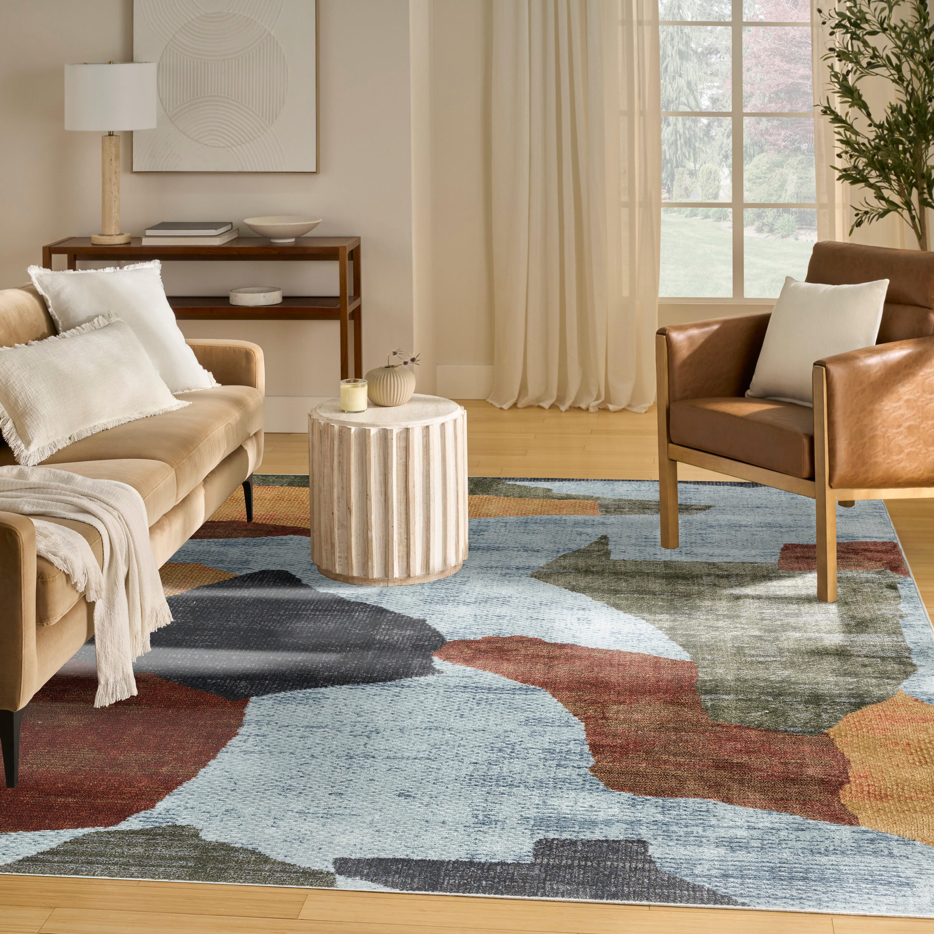Nourison Home Nordic Abstract 8' x 10' Area Rug, Blue/Multi, large