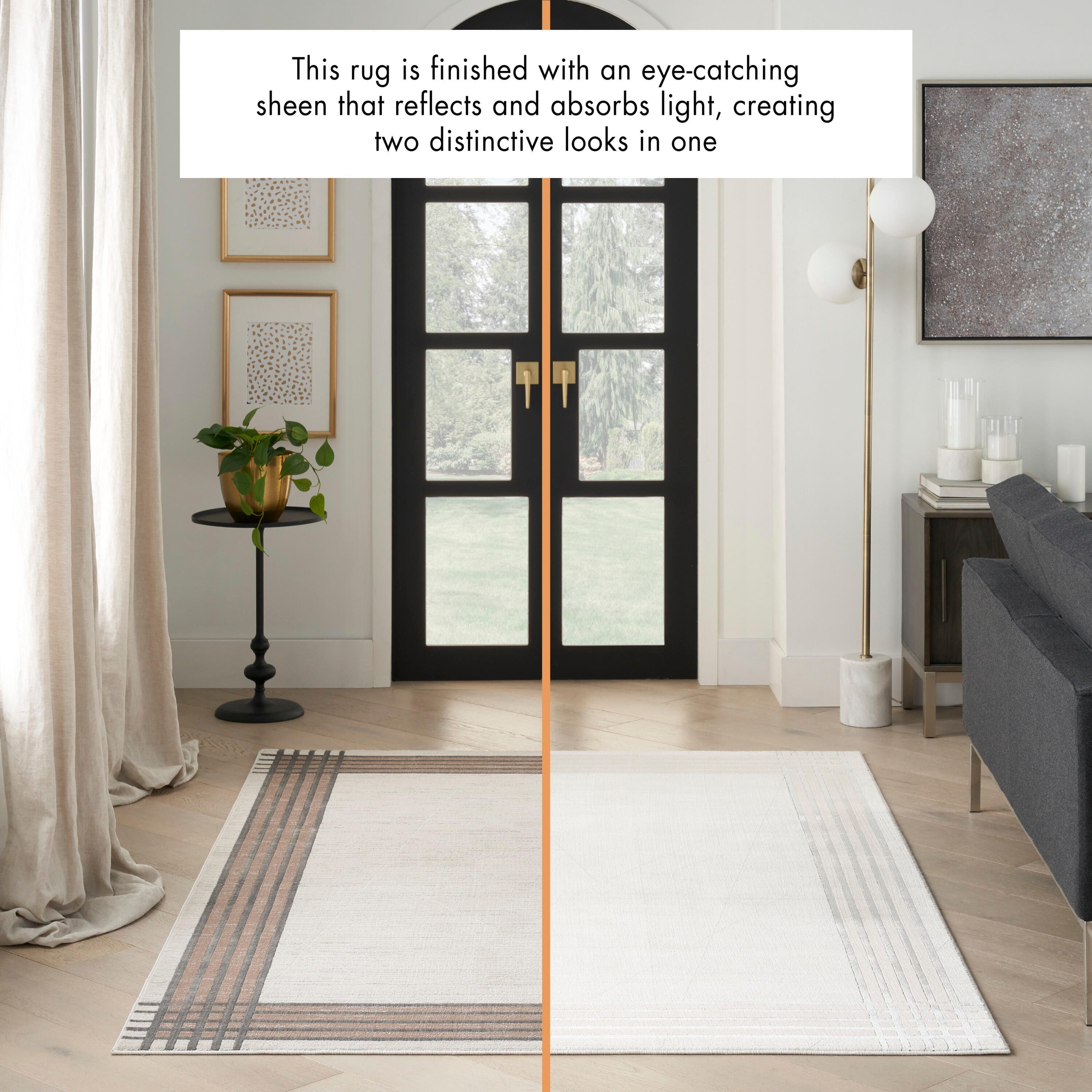 Nourison Home Desire Bordered 5'3" x 7'3" Area Rug, Ivory/Black, large