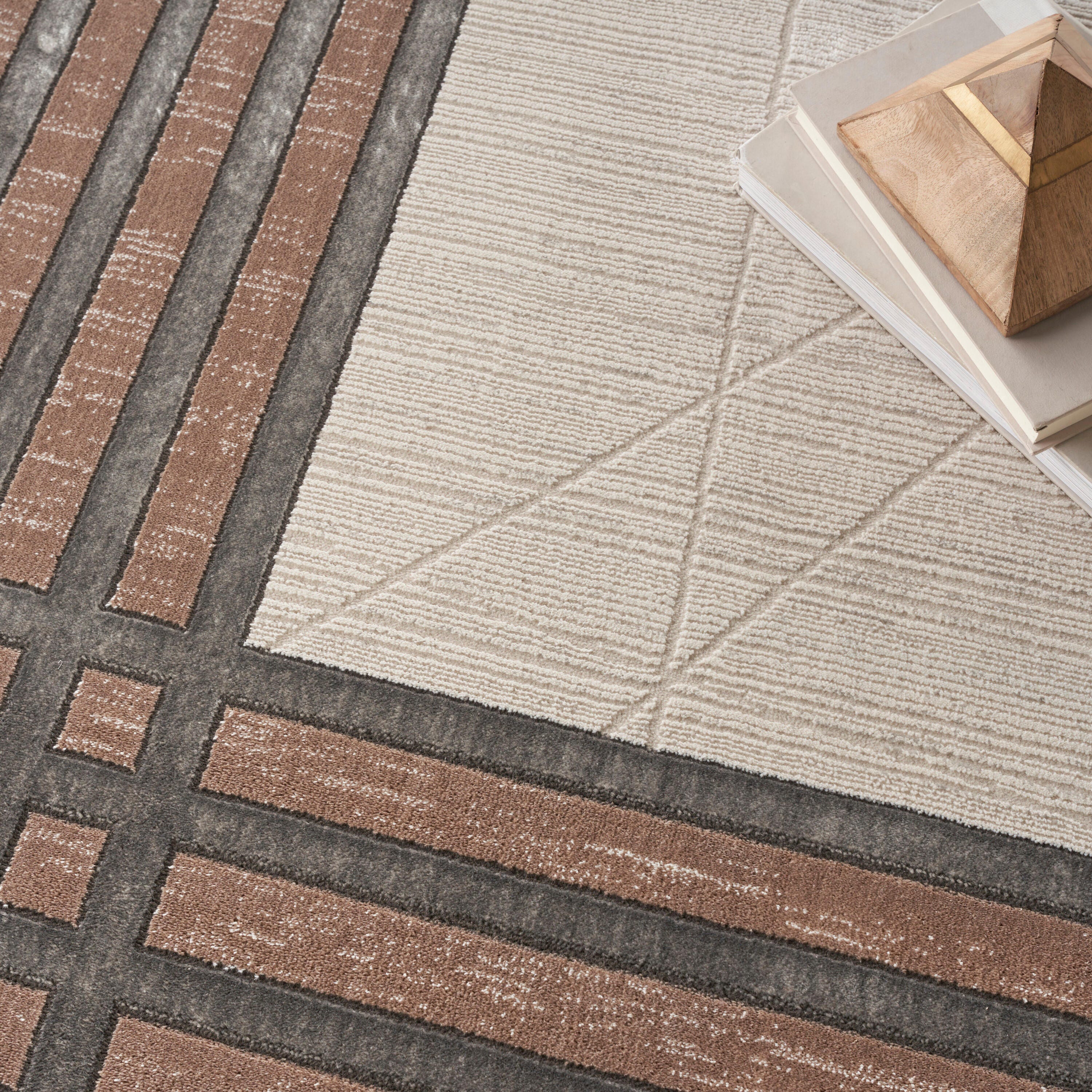 Nourison Home Desire Bordered 9' x 12' Area Rug, Ivory/Black, large