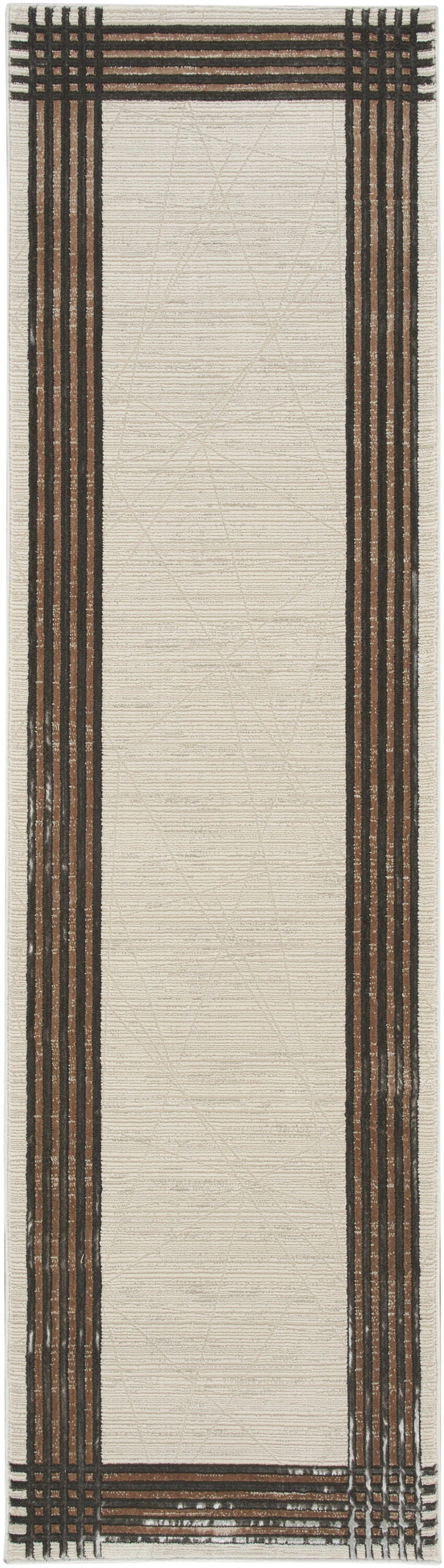 Nourison Home Desire Bordered 2'3" x 7'6" Runner Rug, Ivory/Black, large