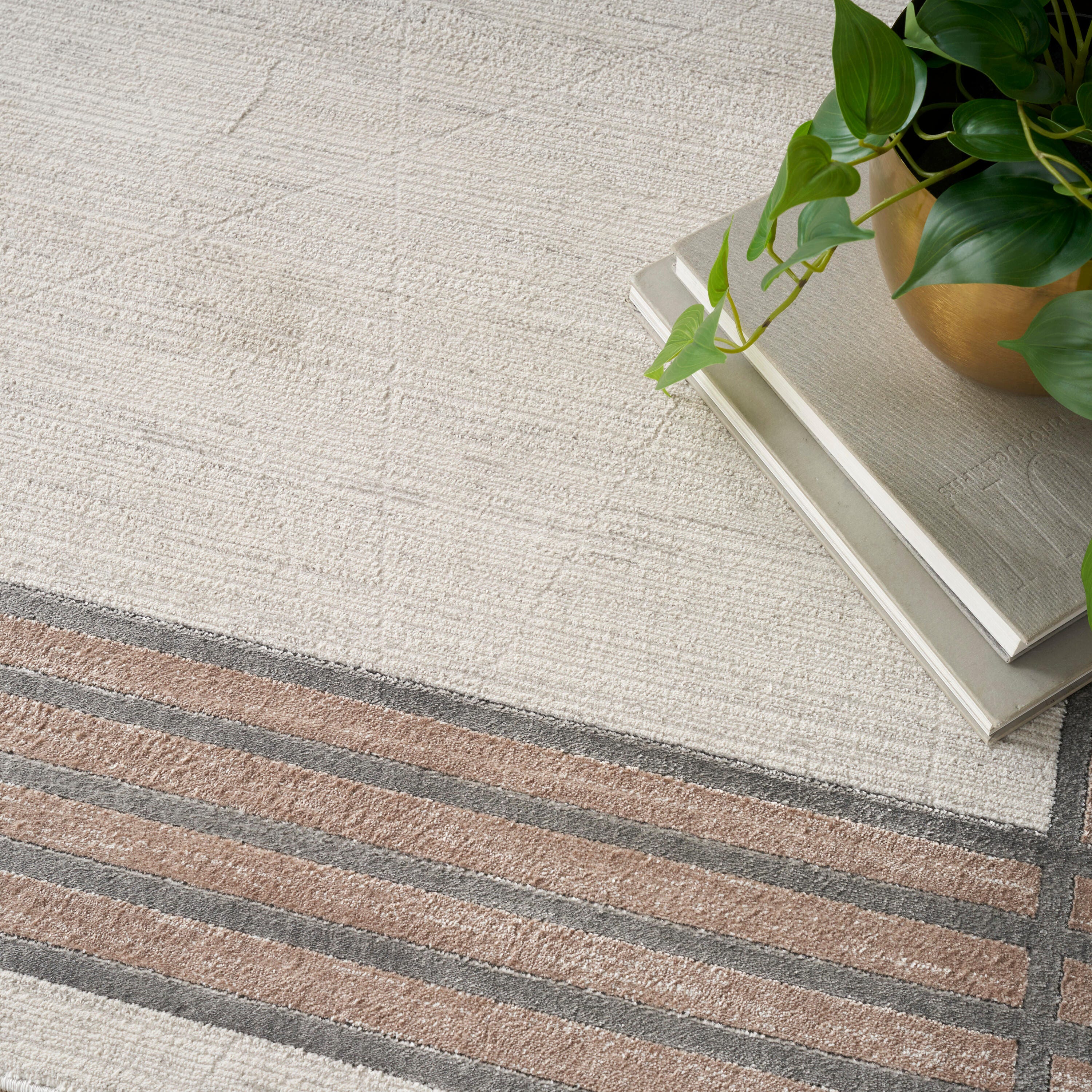 Nourison Home Desire Bordered 3'11" x 5'11" Accent Rug, Ivory/Black, large
