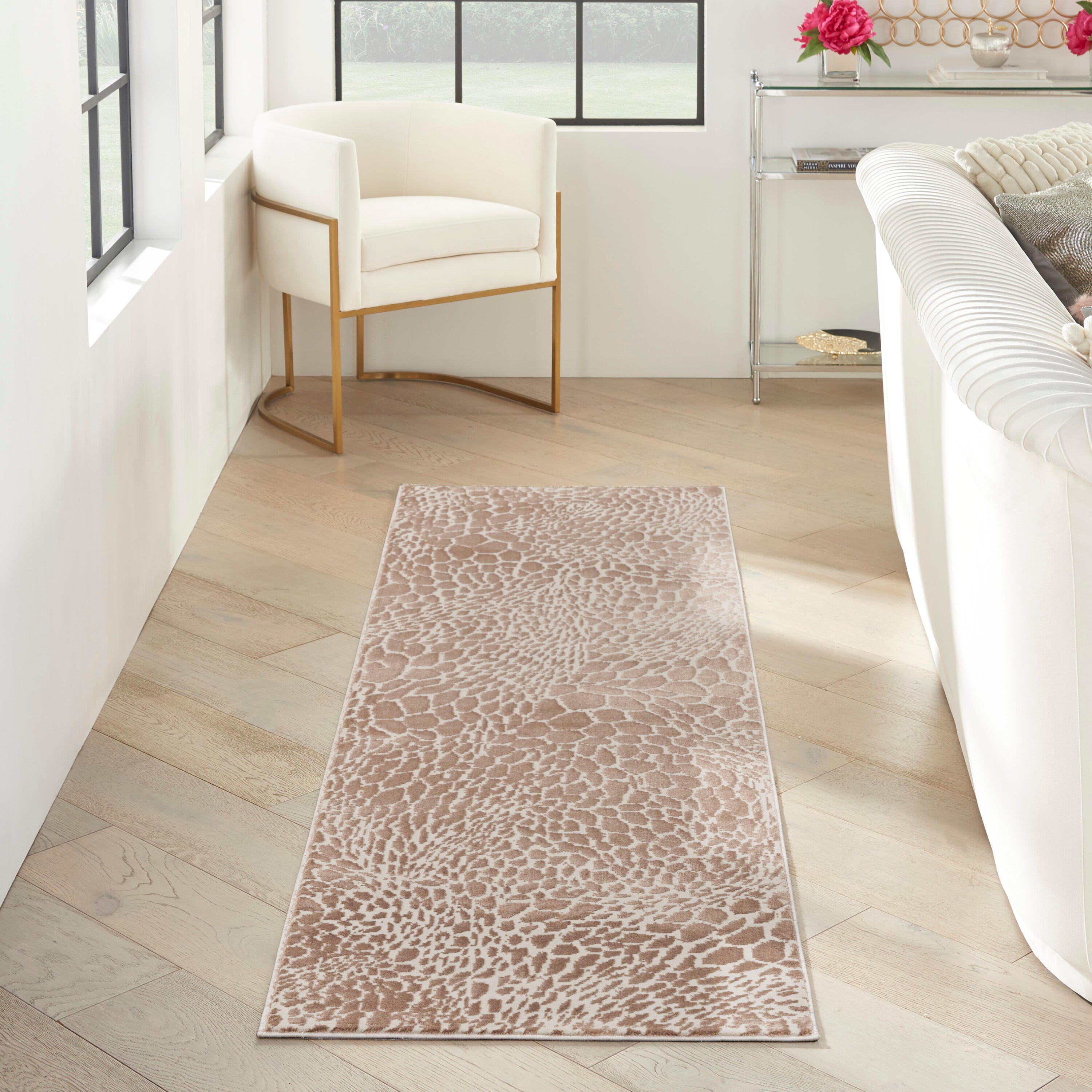 Nourison Home Desire Animal Print 2'3" x 7'6" Runner Rug, Camel Brown, rollover