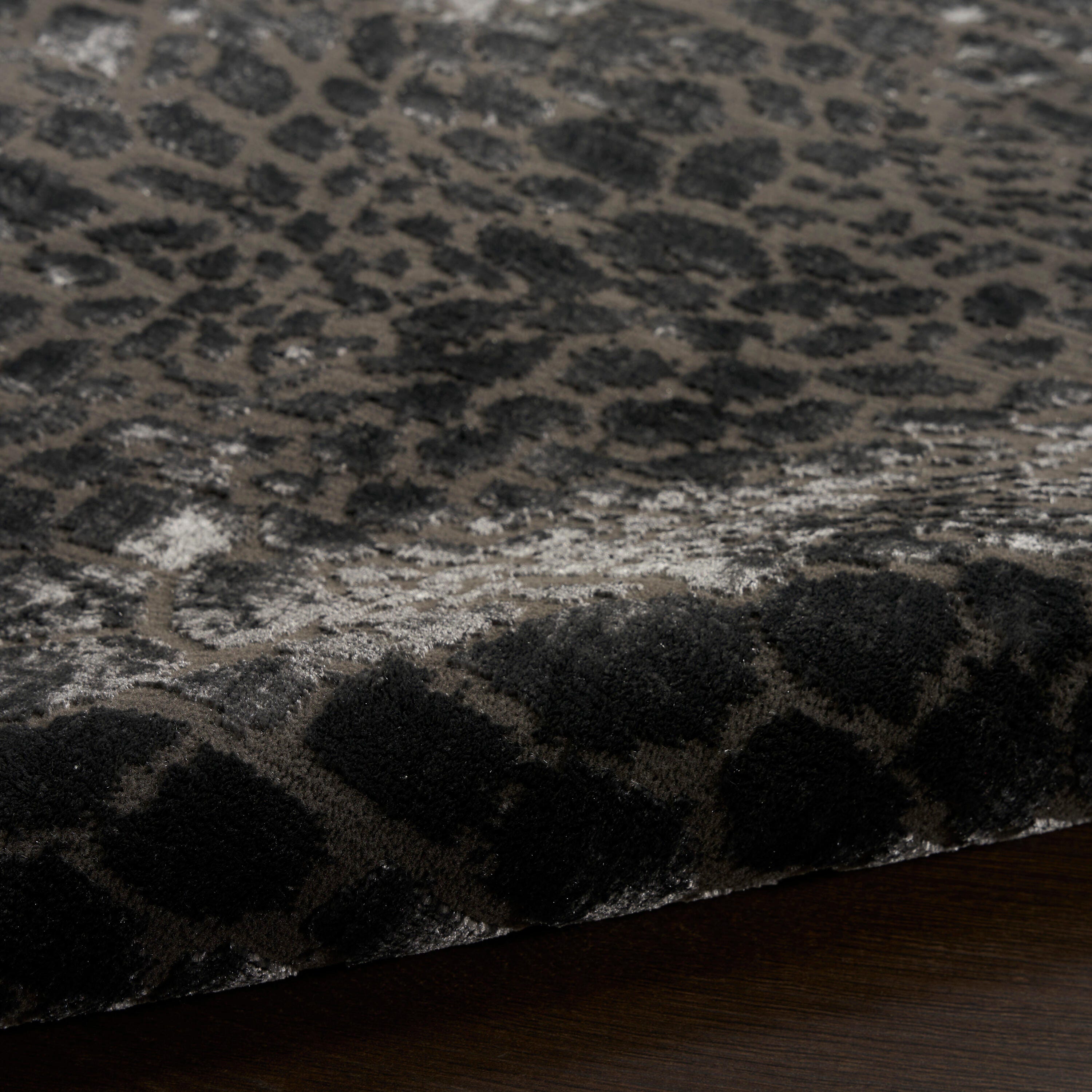 Nourison Home Desire Animal Print 7'10" x 9'10" Area Rug, Charcoal/Gray, large