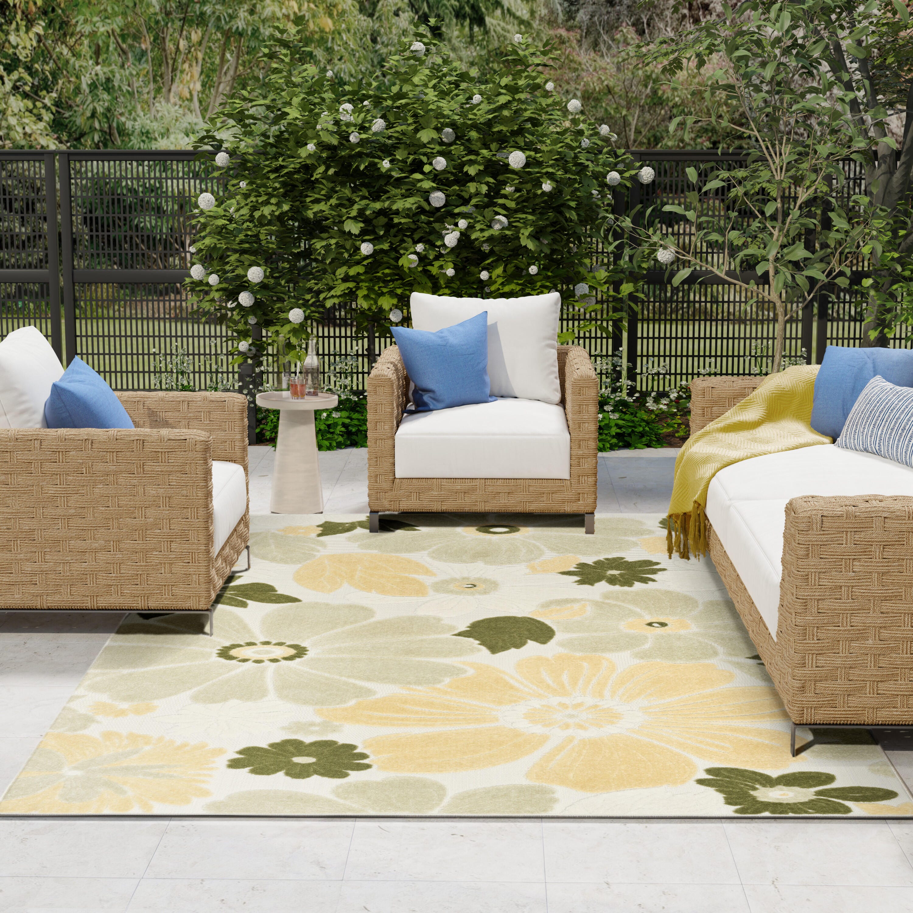 Nourison Home 9' x 12' Area Rug, Ivory/Green, large