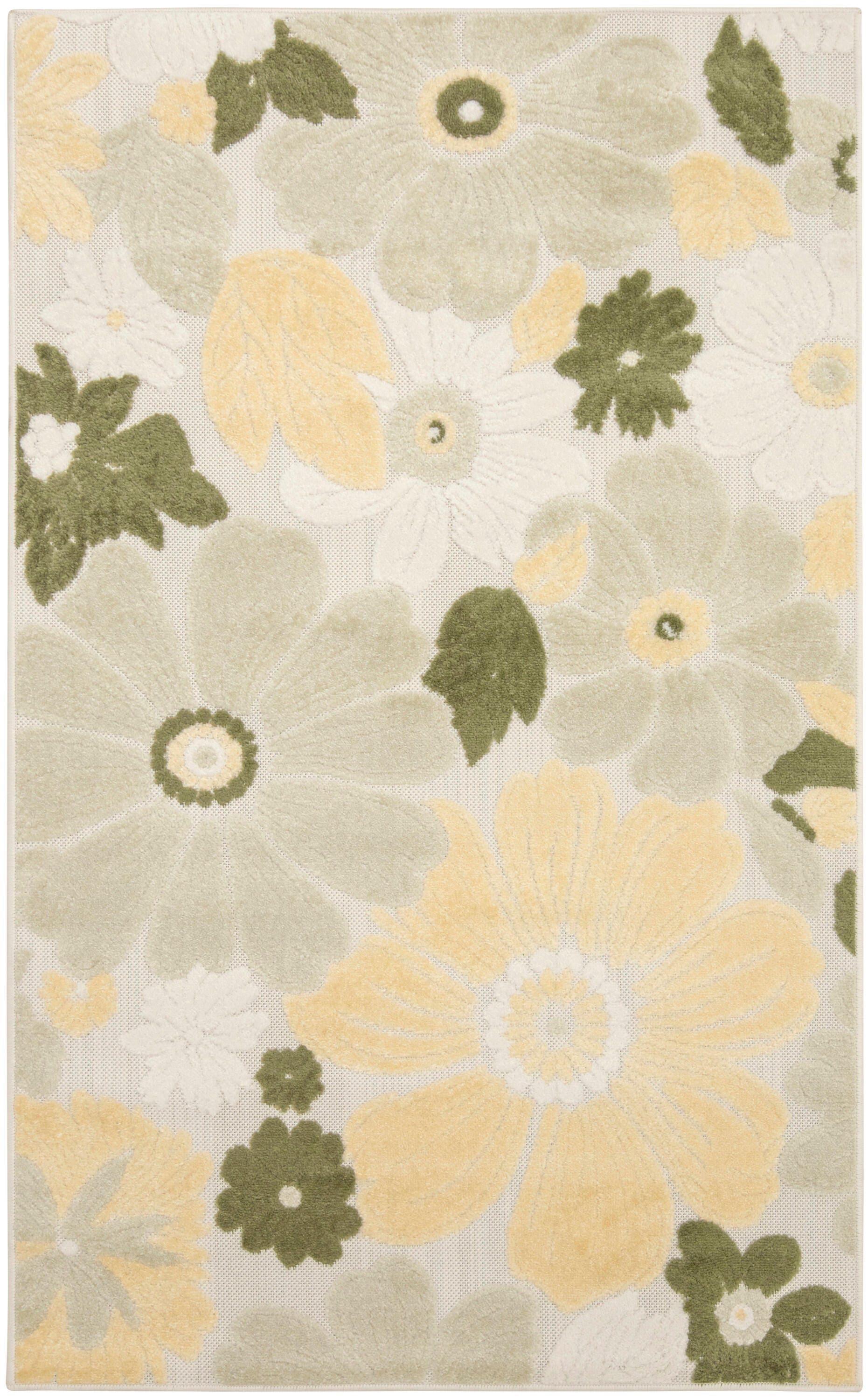 Nourison Home 2'8" x 4' Accent Rug, Ivory/Green, large