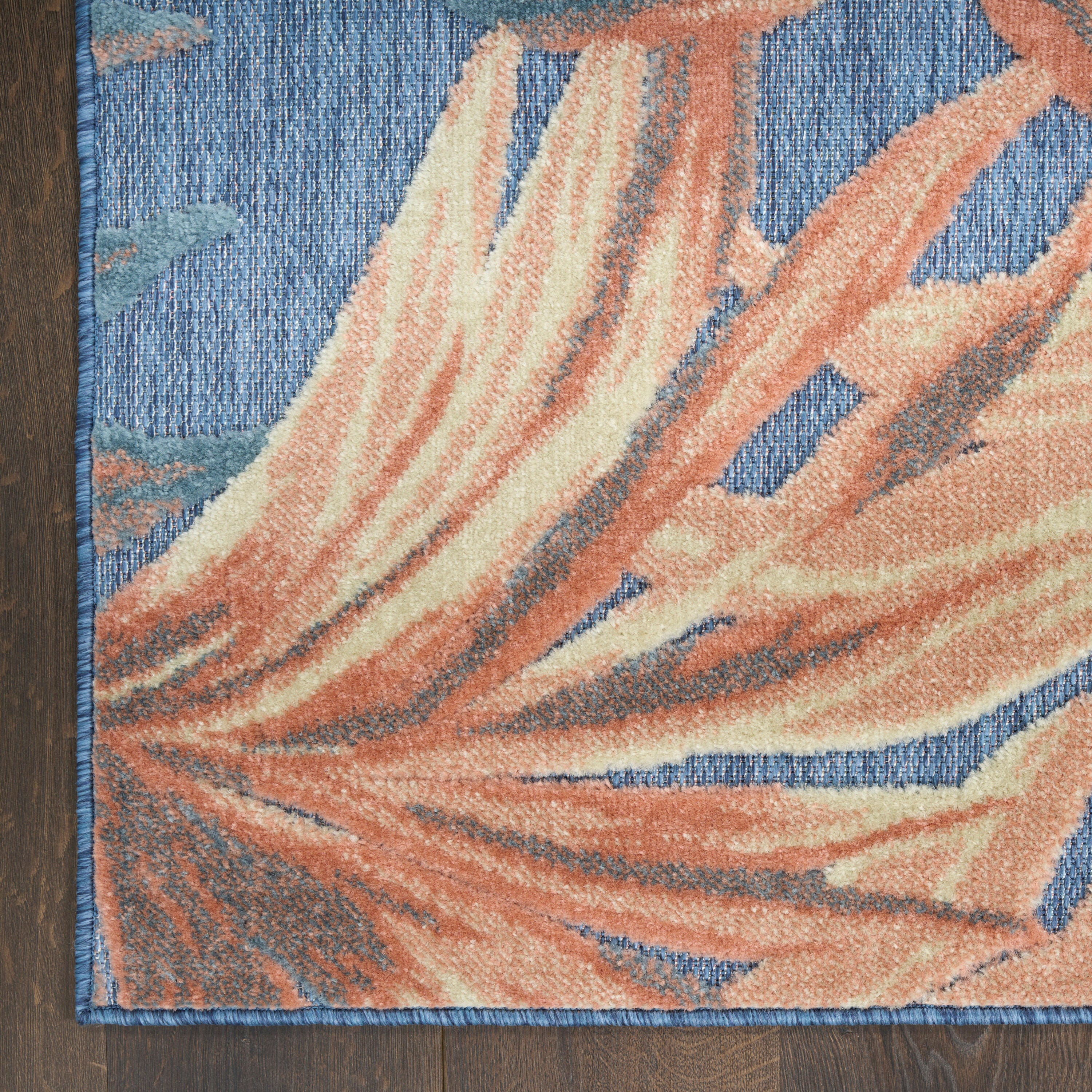 Nourison Home Aloha 5'3" x 7'5" Area Rug, Blue/Rose, large