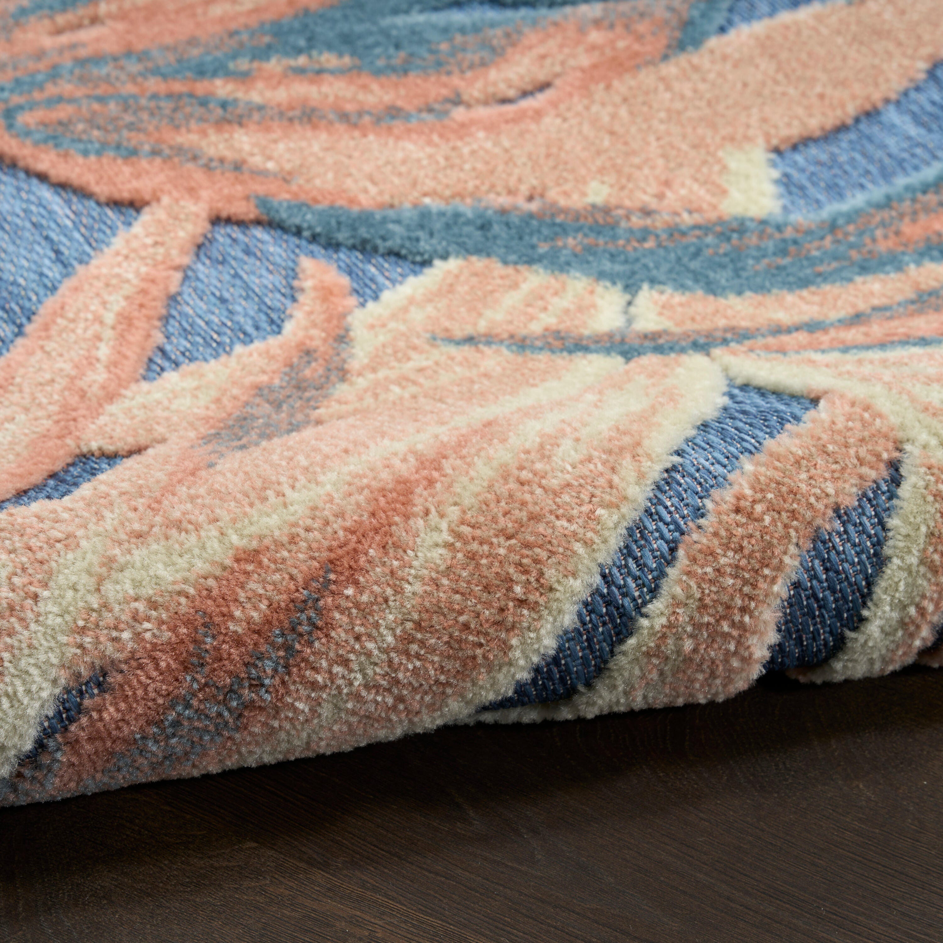Nourison Home Aloha 5'3" x 7'5" Area Rug, Blue/Rose, large