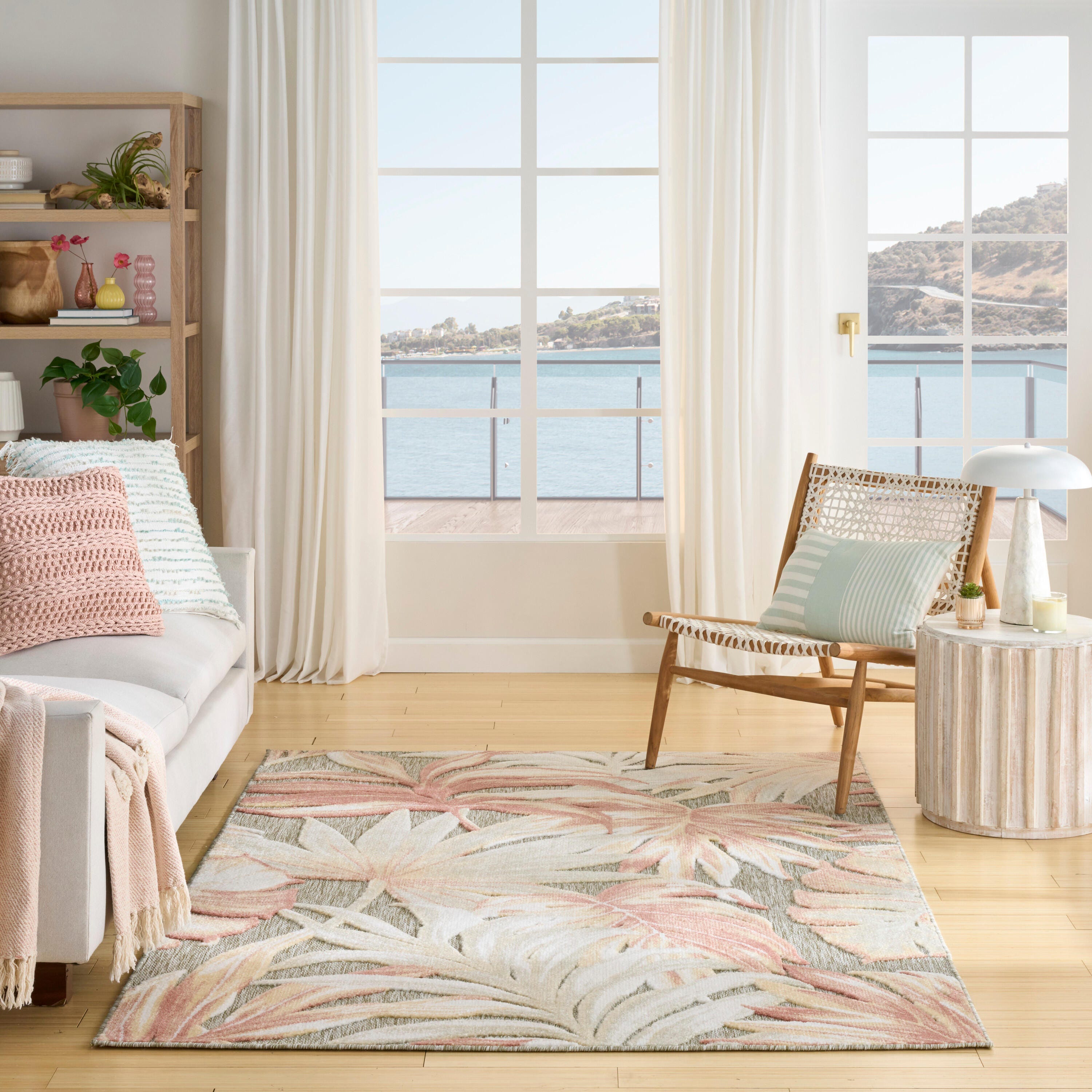 Nourison Home Aloha 5'3" x 7'5" Area Rug, Sage Green/Cream, rollover