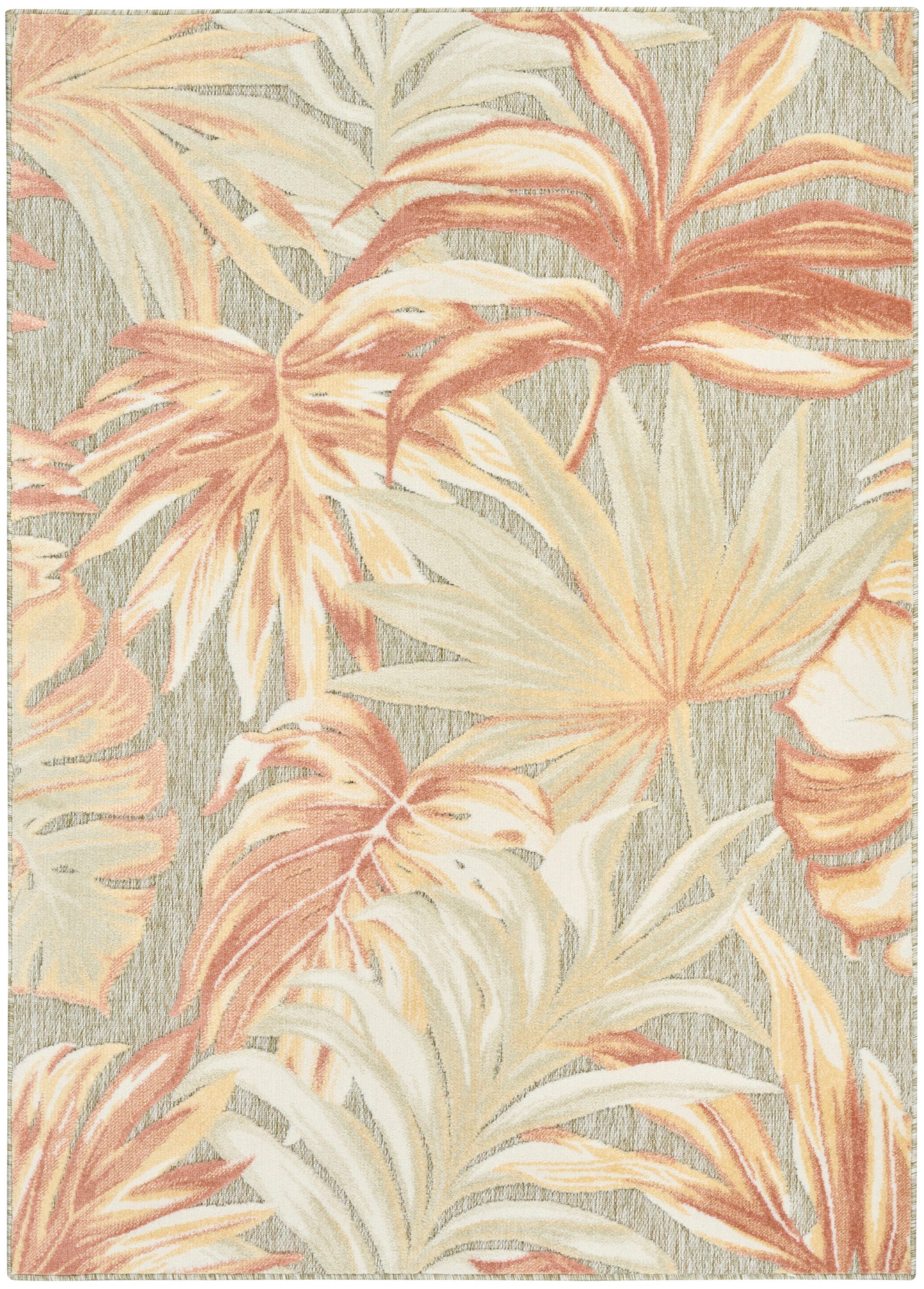 Nourison Home Aloha 5'3" x 7'5" Area Rug, Sage Green/Cream, large