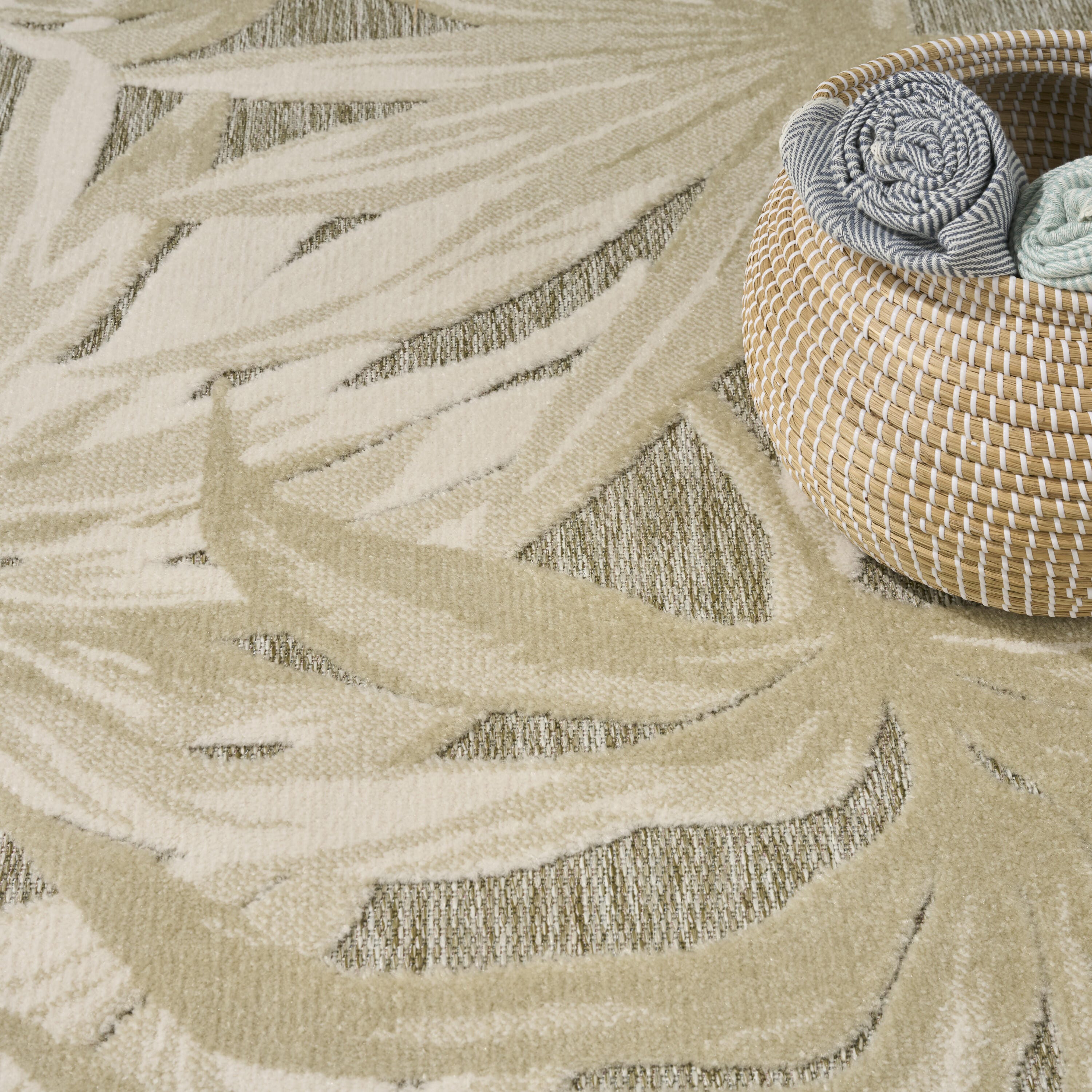 Nourison Home Aloha 9' x 12' Area Rug, Ivory/Sage, large