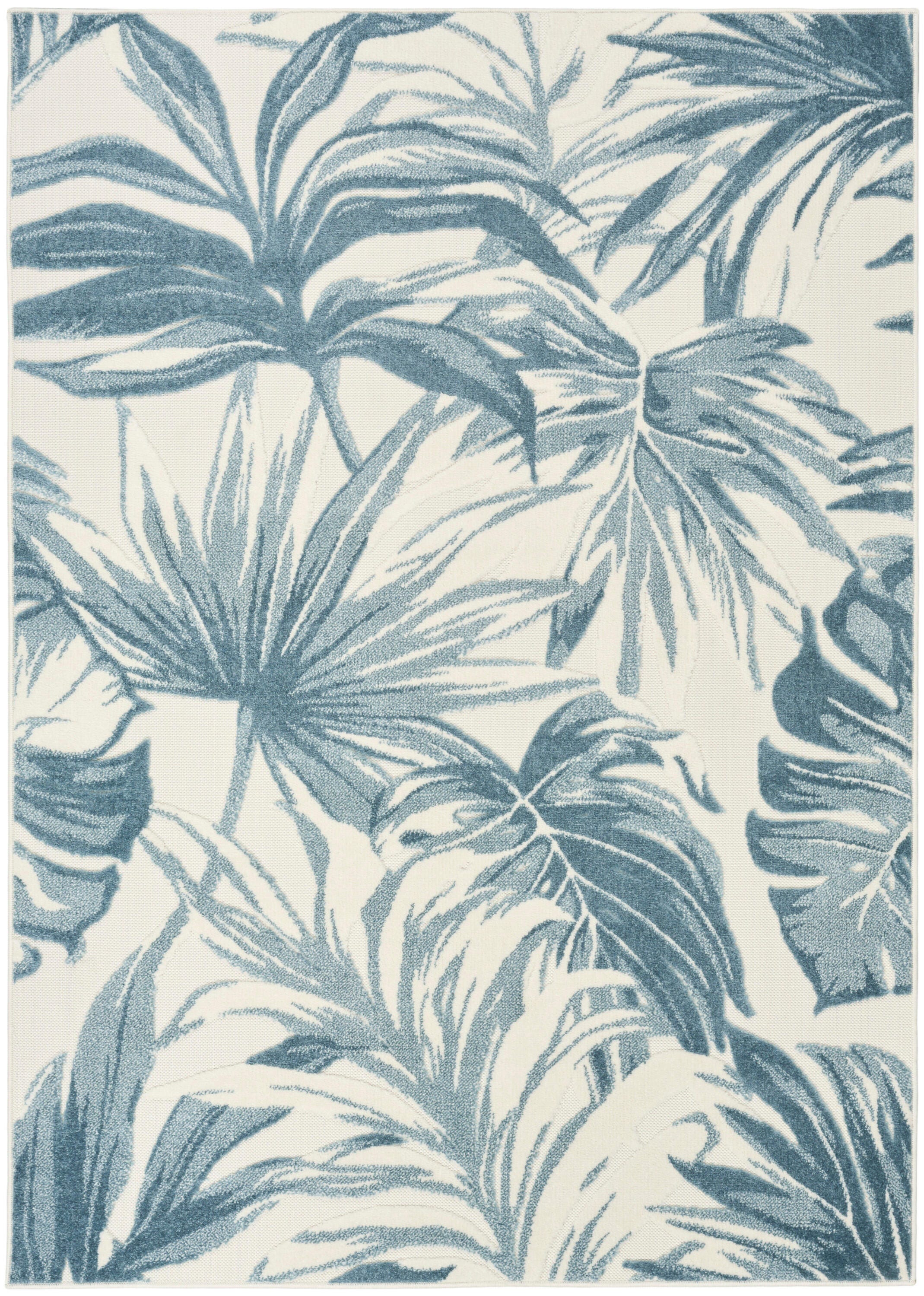 Nourison Home Aloha 5'3" x 7'5" Area Rug, Ivory/Blue, large