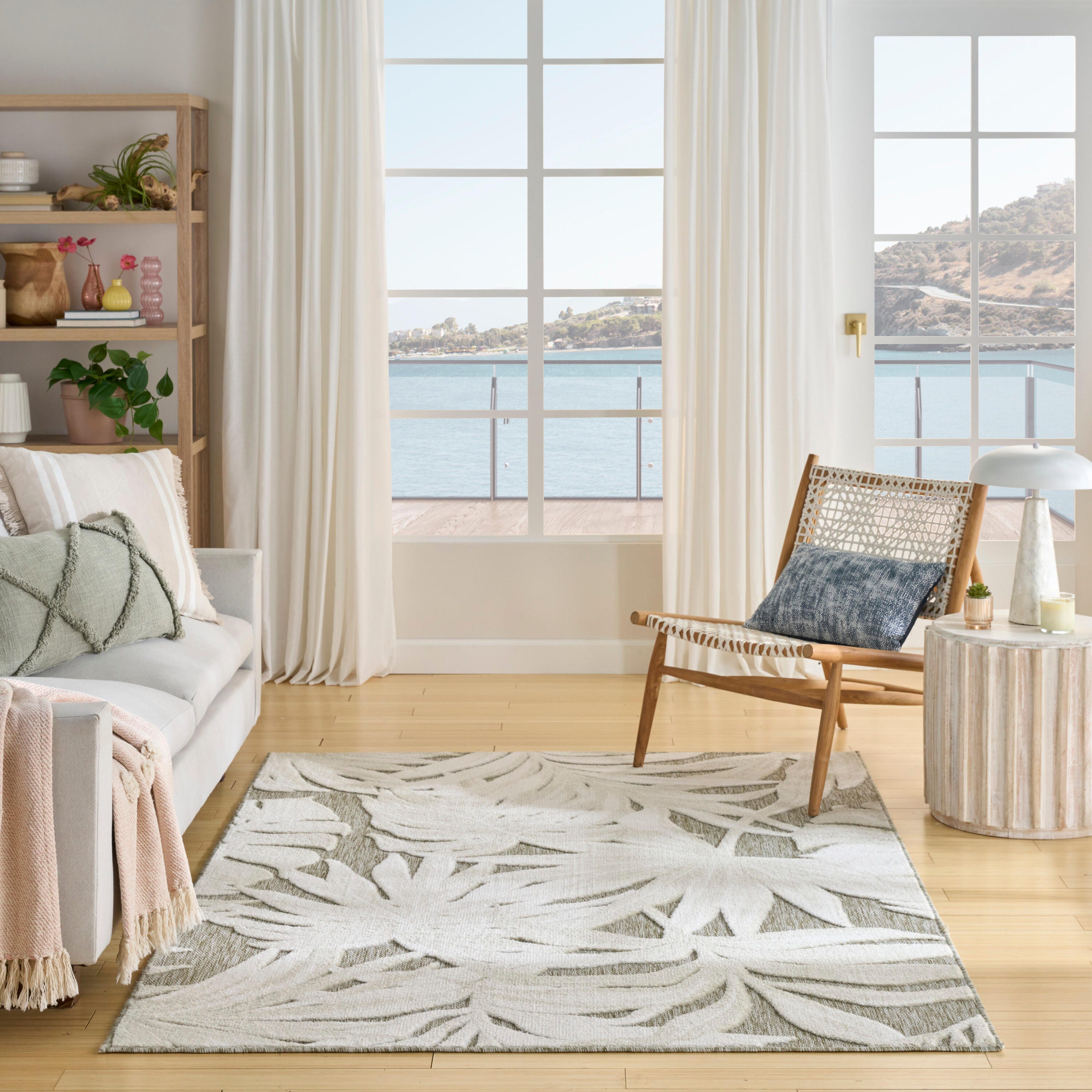 Nourison Home Aloha 3'6" x 5'6" Accent Rug, Ivory/Sage