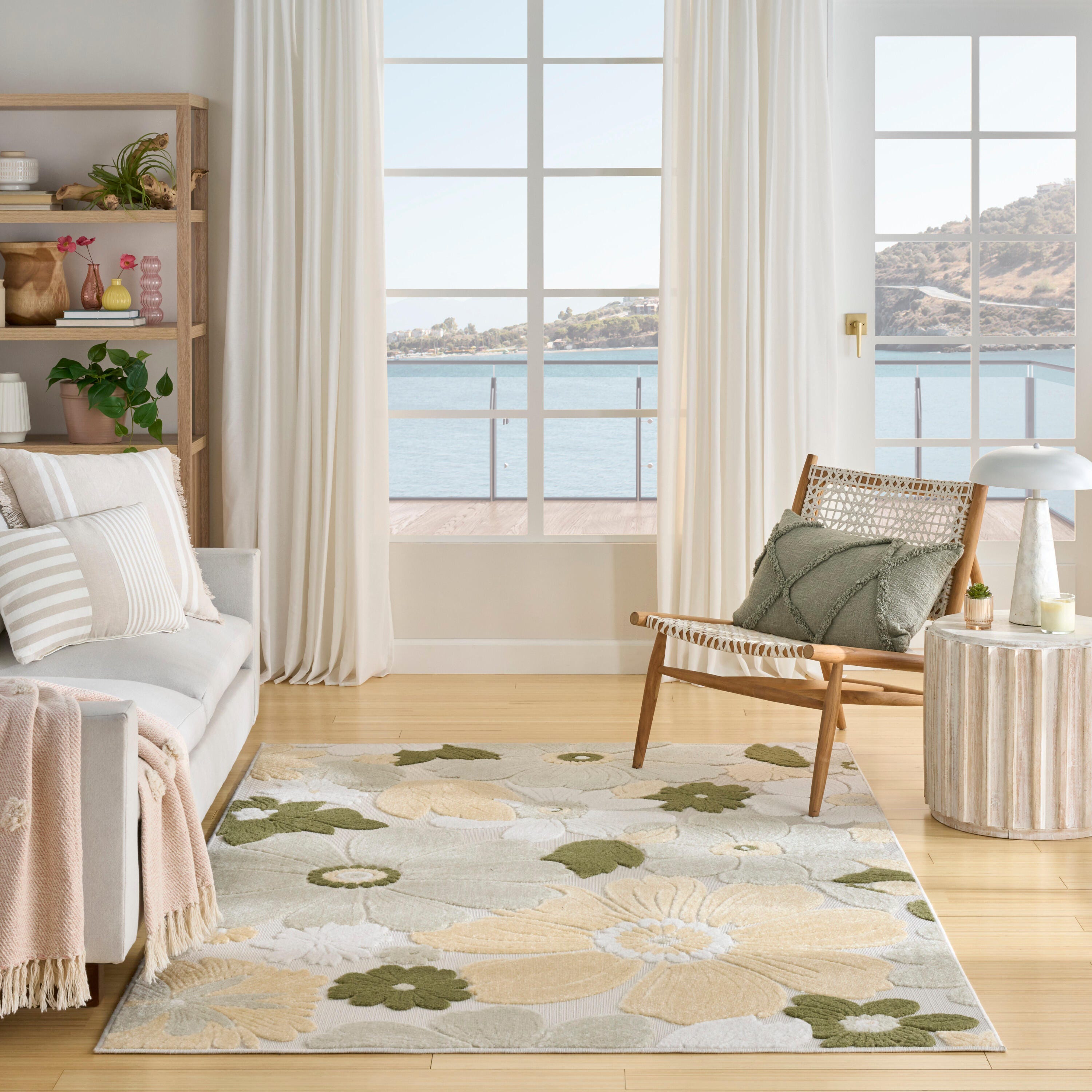 Nourison Home 5'3" x 7'5" Area Rug, Ivory/Green, rollover