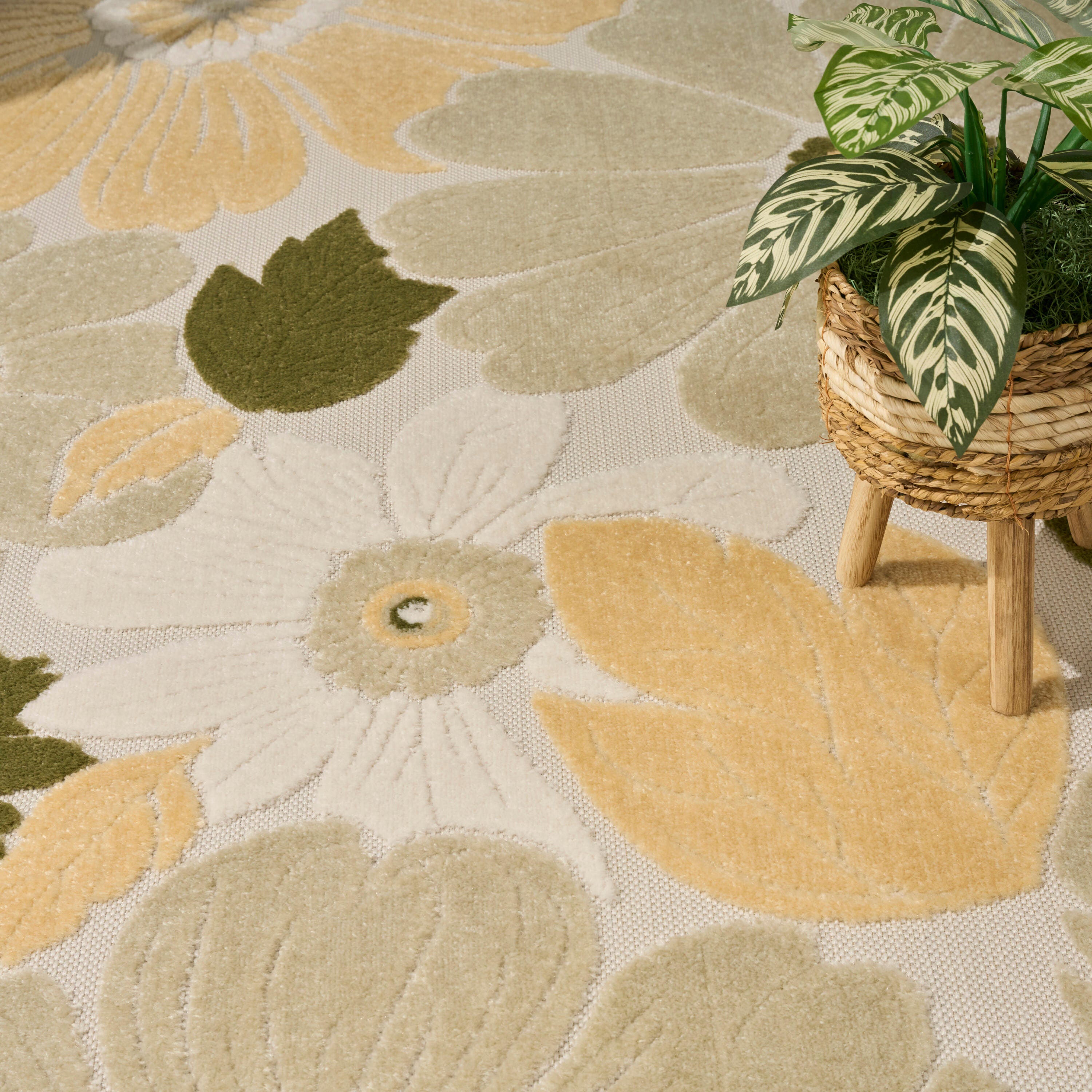 Nourison Home 5'3" x 7'5" Area Rug, Ivory/Green, large
