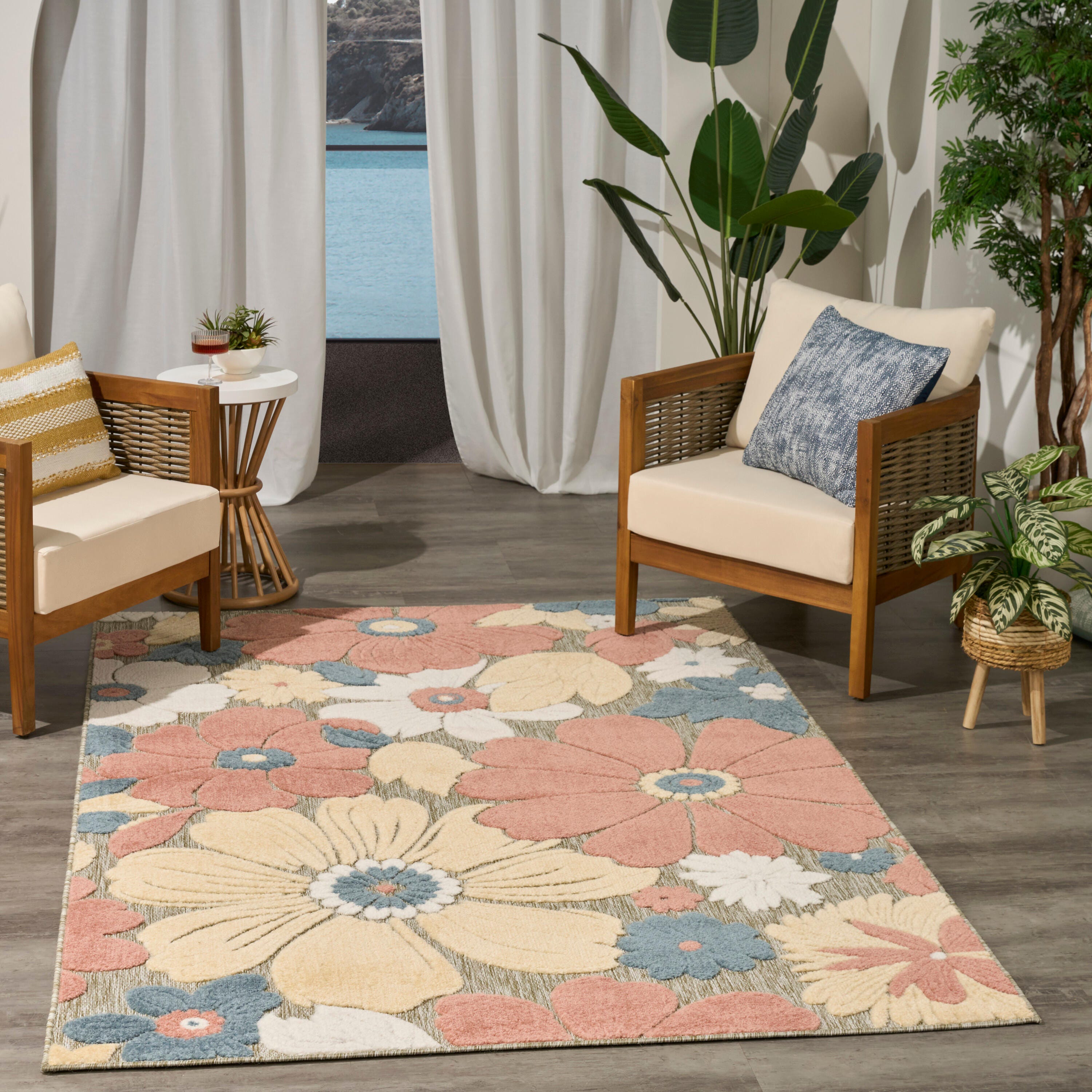 Nourison Home 5'3" x 7'5" Area Rug, Rose, large