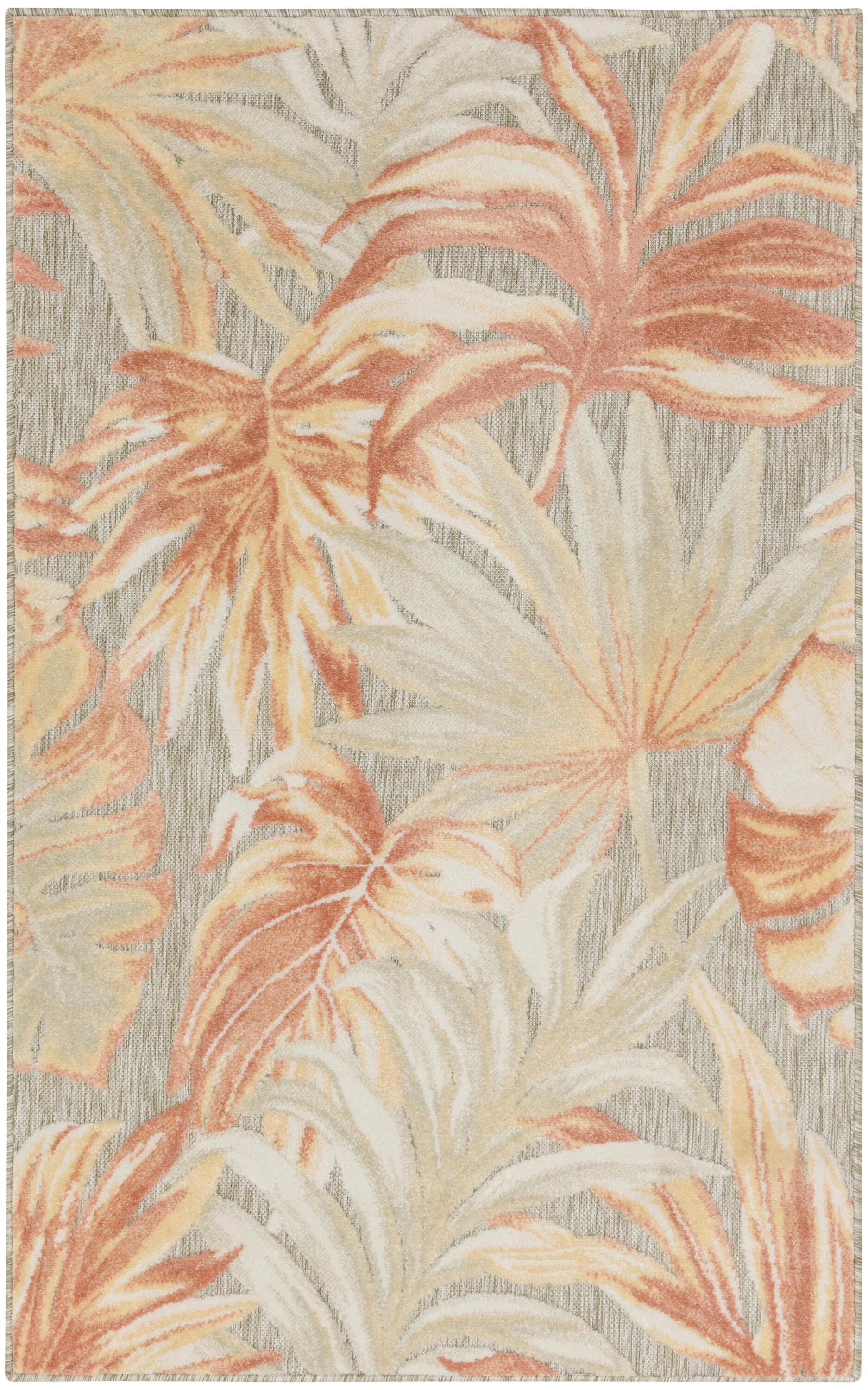 Nourison Home Aloha 2'8" x 4' Accent Rug, Sage Green/Cream, large