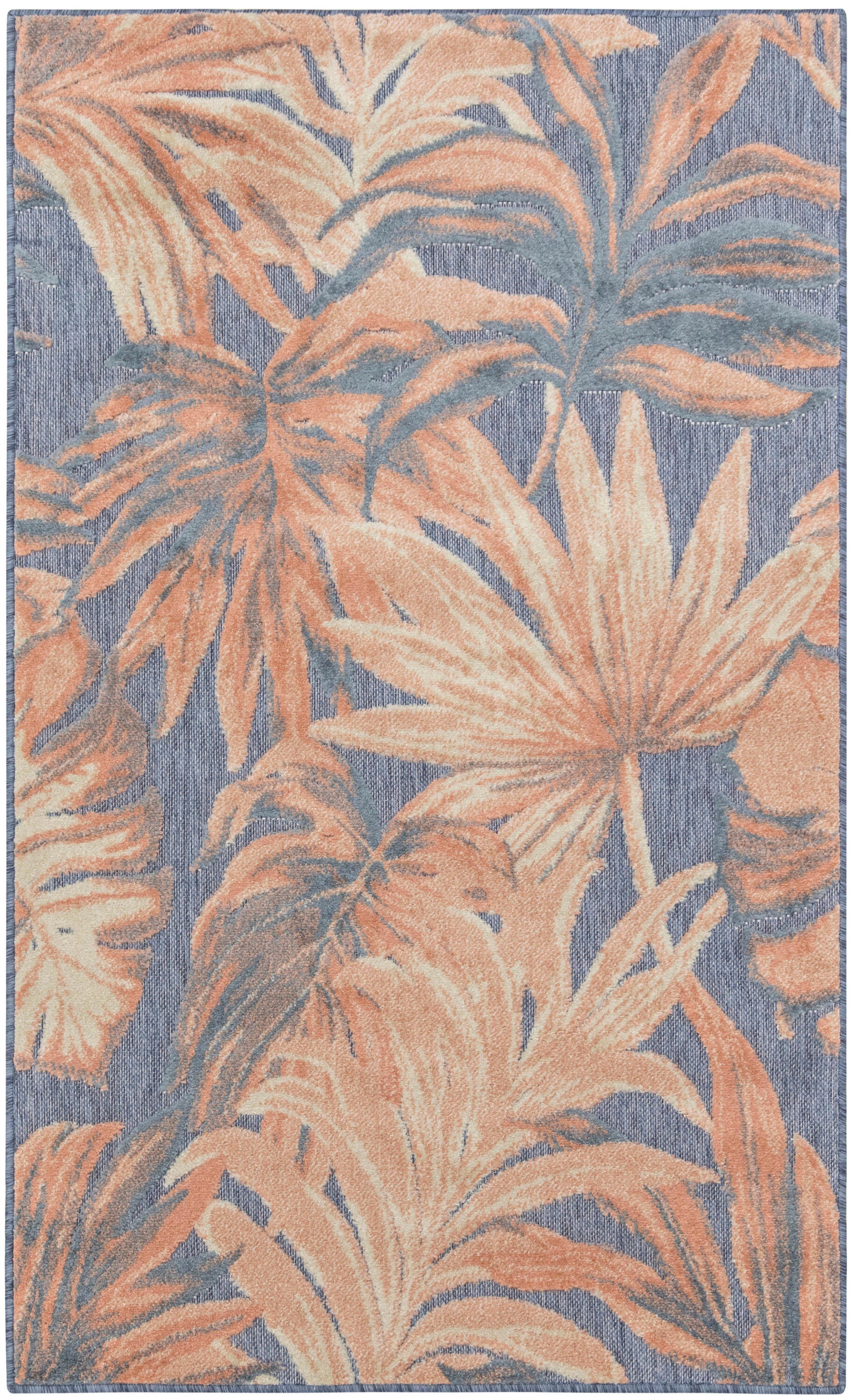 Nourison Home Aloha 2'8" x 4' Accent Rug, Blue/Rose, large