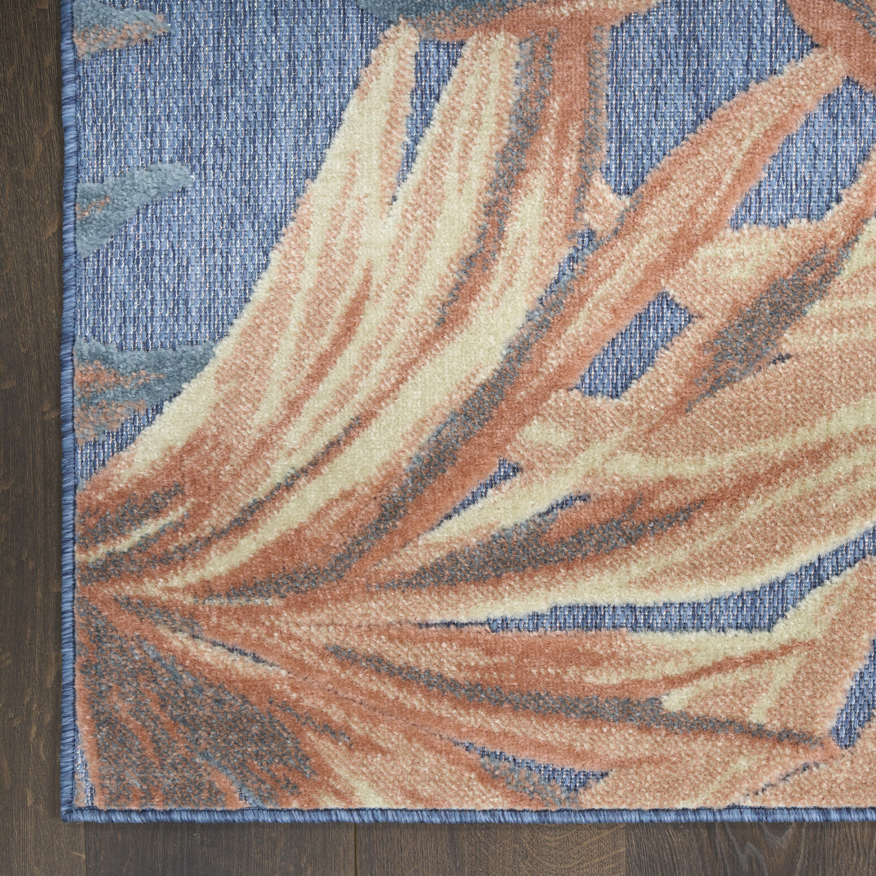 Nourison Home Aloha 2'8" x 4' Accent Rug, Blue/Rose, large